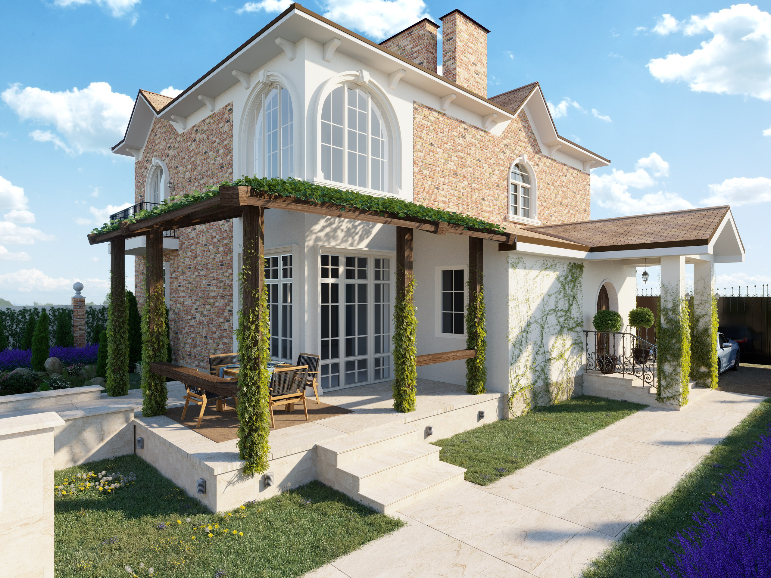 Cottage in Goryachy Klyuch. 3D INTERIOR AND ARCHITECTURE VISUALIZATION