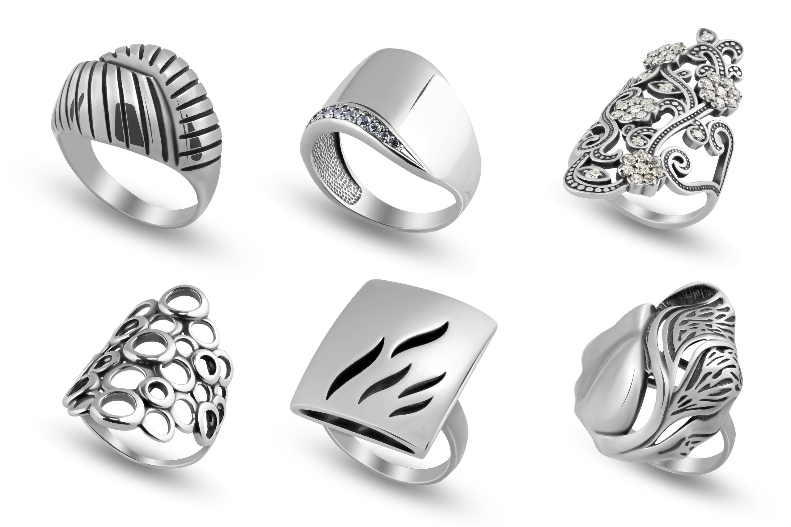 Серебрянные кольца для компании «Серебрянный каприз». Фотограф Сергей Феденко