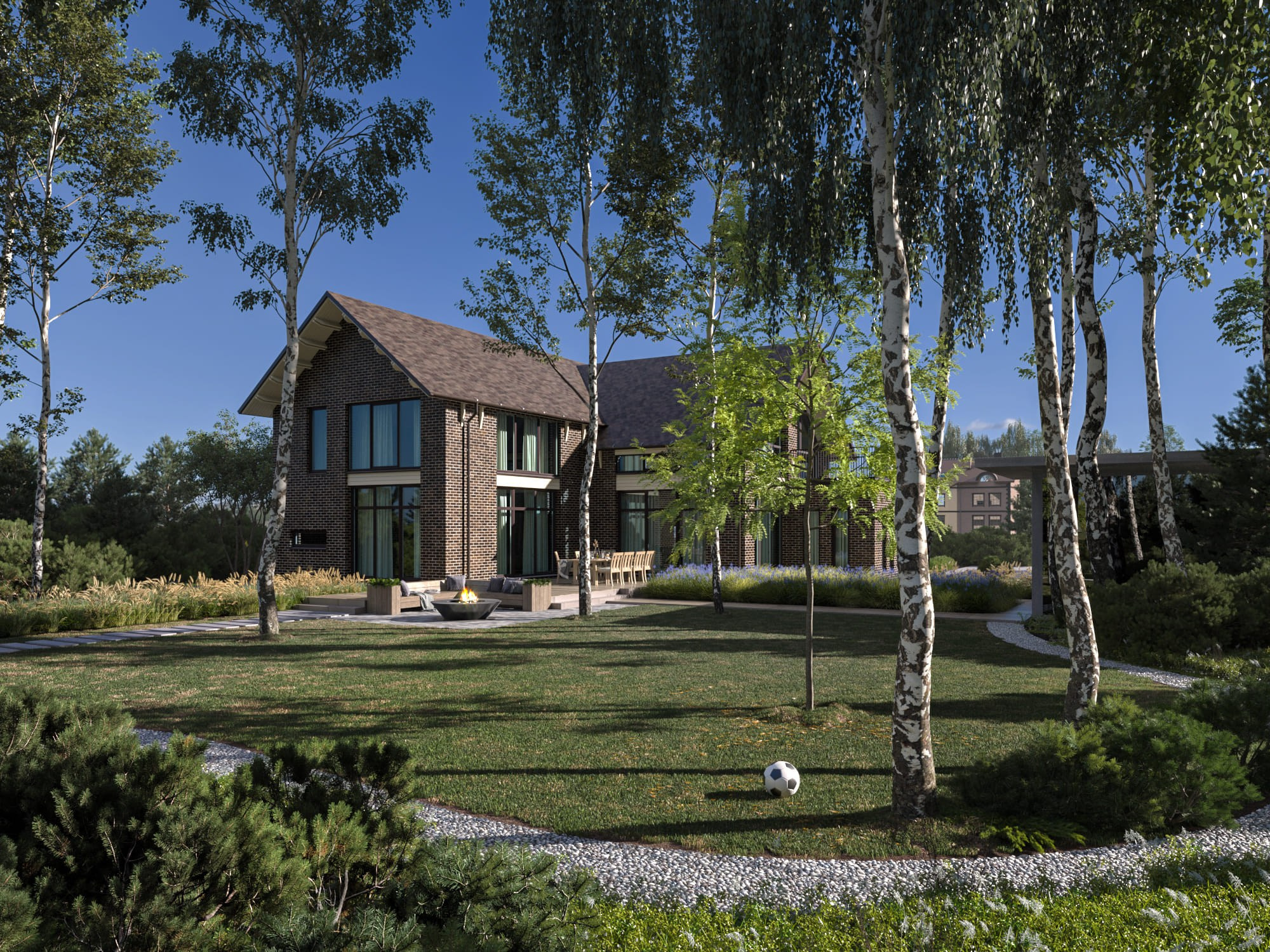 Экстерьерная визуализация жилого комплекса, текстуры и окружение, Renderim