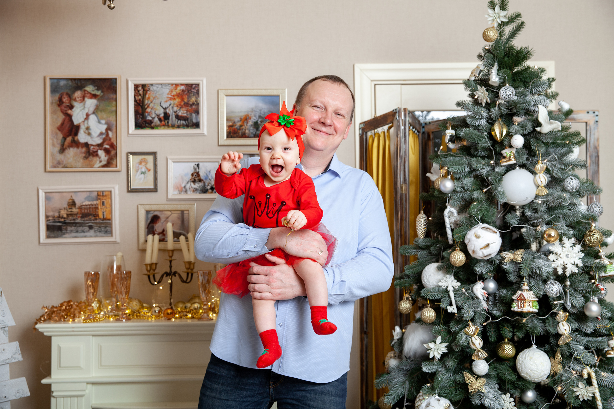 Новый год маленькой Ксюши и родителей. Фотограф в Железнодорожном и Балашихе