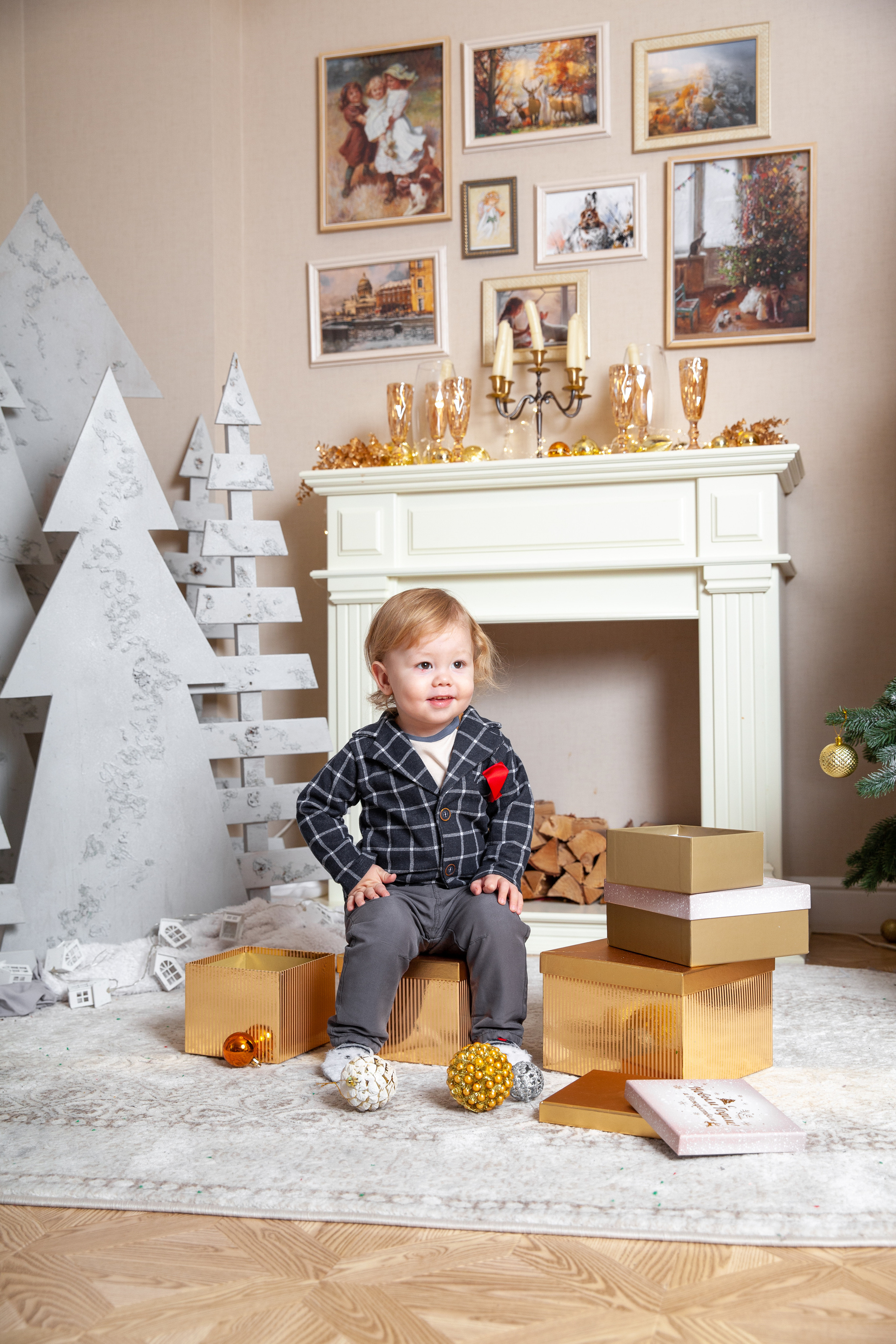 Мария с малышами. Новогодняя фотосессия. Фотограф в Железнодорожном и Балашихе