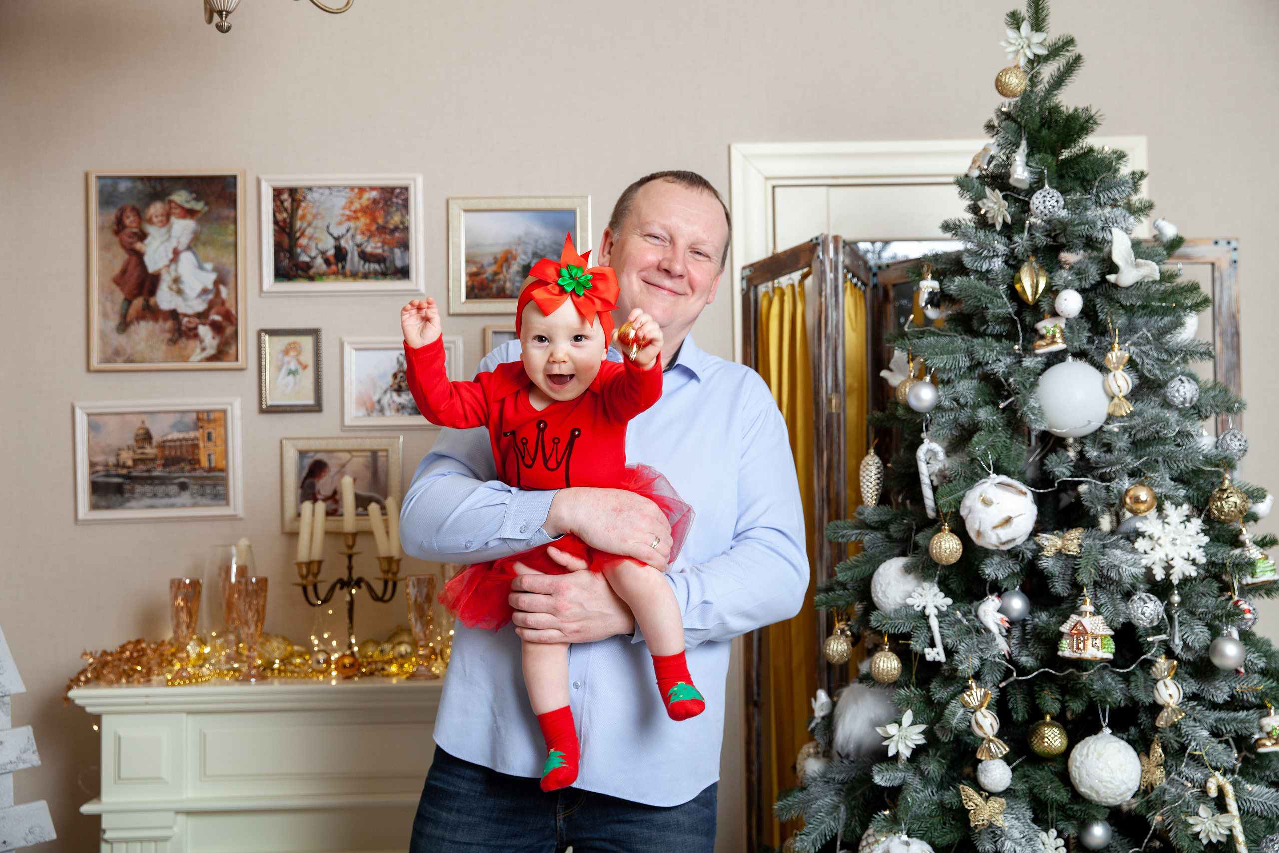 Новый год маленькой Ксюши и родителей. Фотограф в Железнодорожном и Балашихе