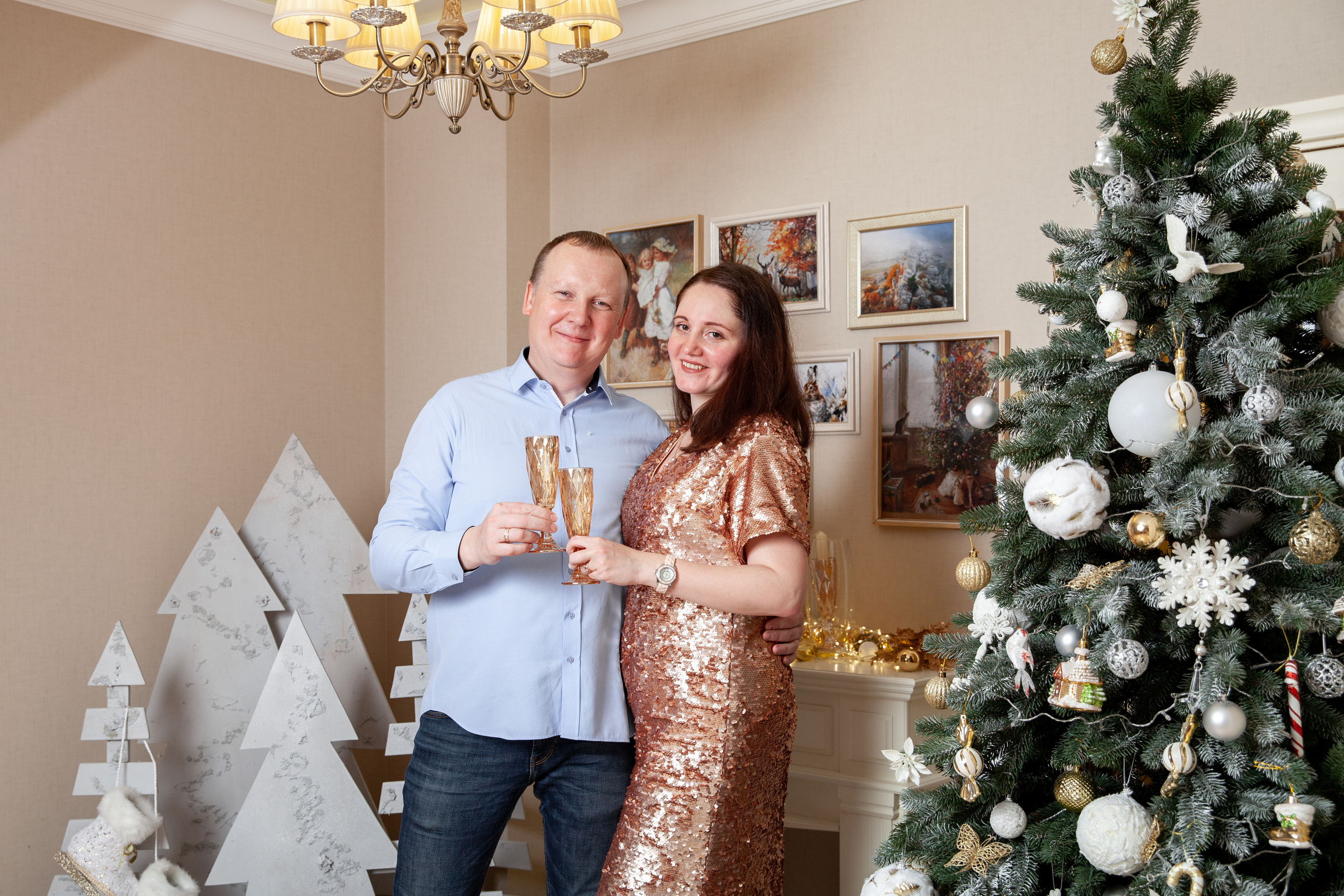 Новый год маленькой Ксюши и родителей. Фотограф в Железнодорожном и Балашихе