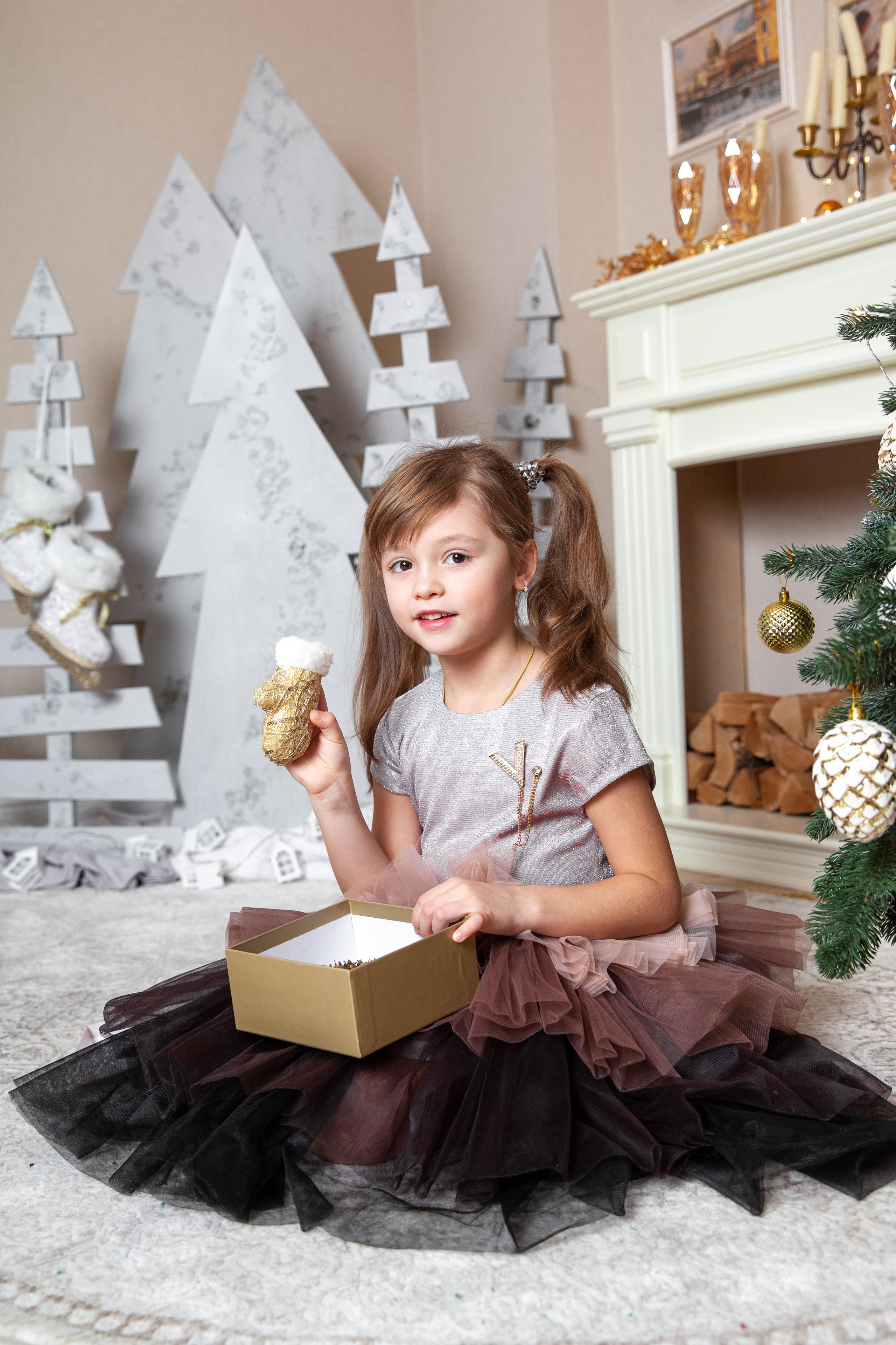 Мария с малышами. Новогодняя фотосессия. Фотограф в Железнодорожном и Балашихе