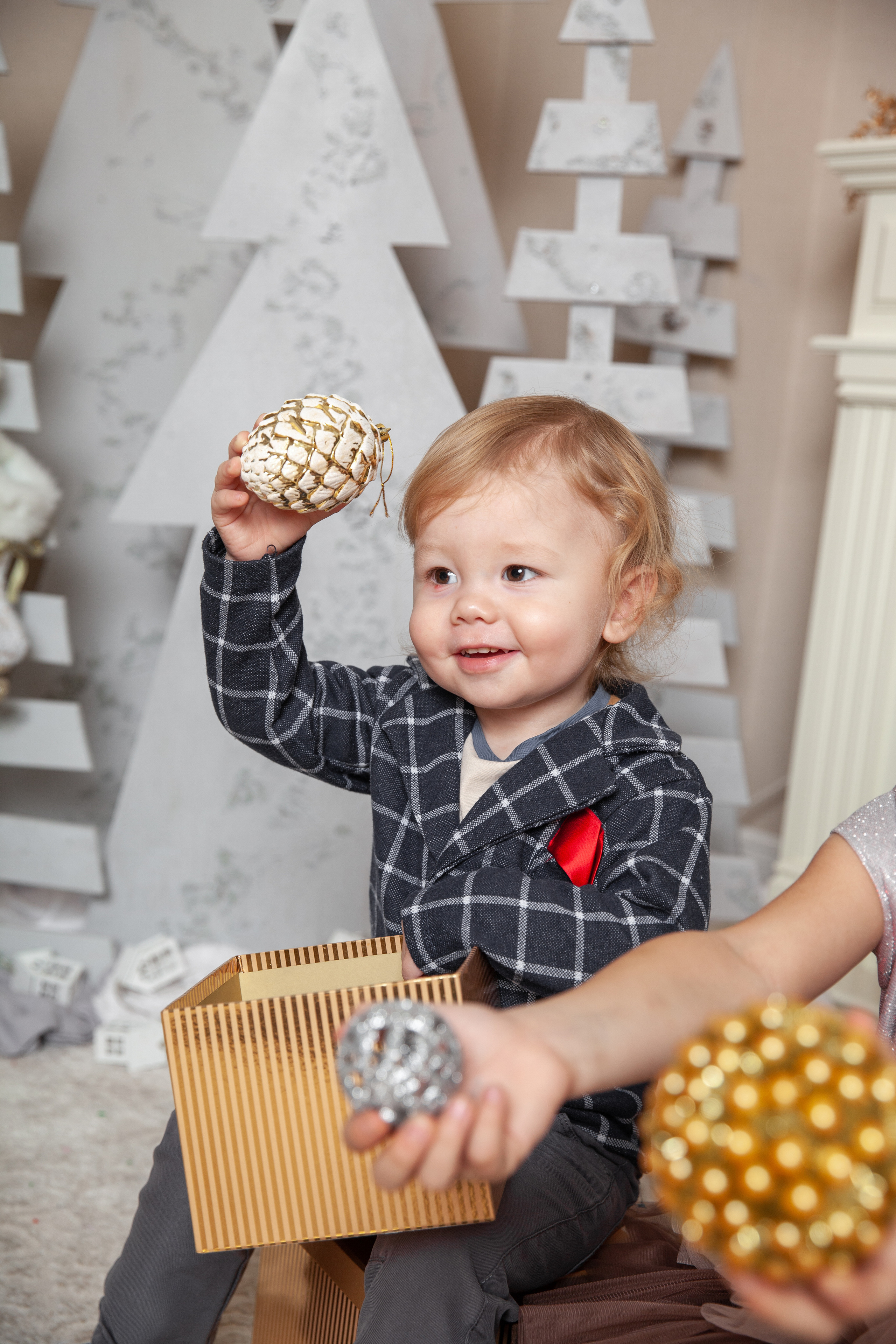 Мария с малышами. Новогодняя фотосессия. Фотограф в Железнодорожном и Балашихе