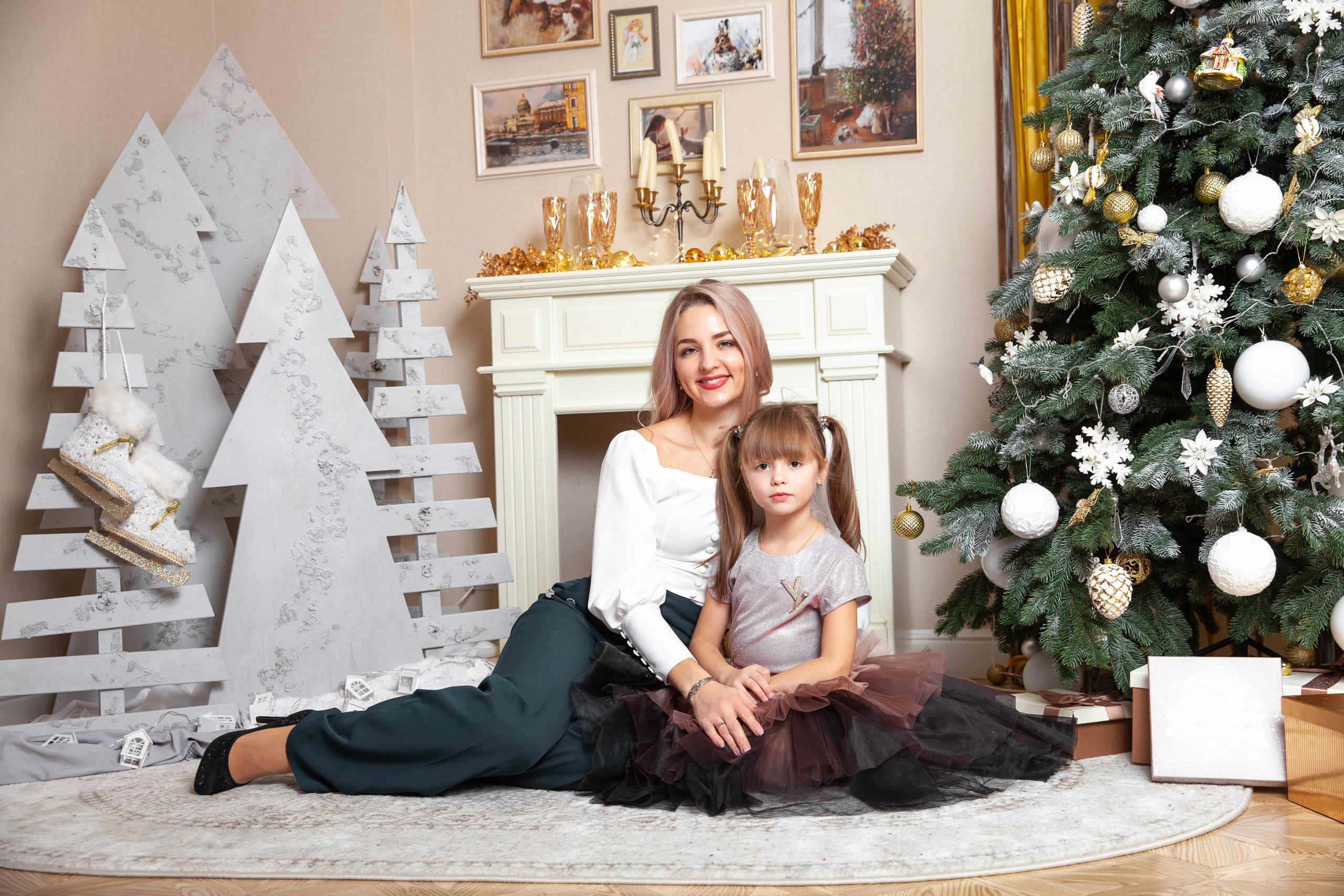 Мария с малышами. Новогодняя фотосессия. Фотограф в Железнодорожном и Балашихе