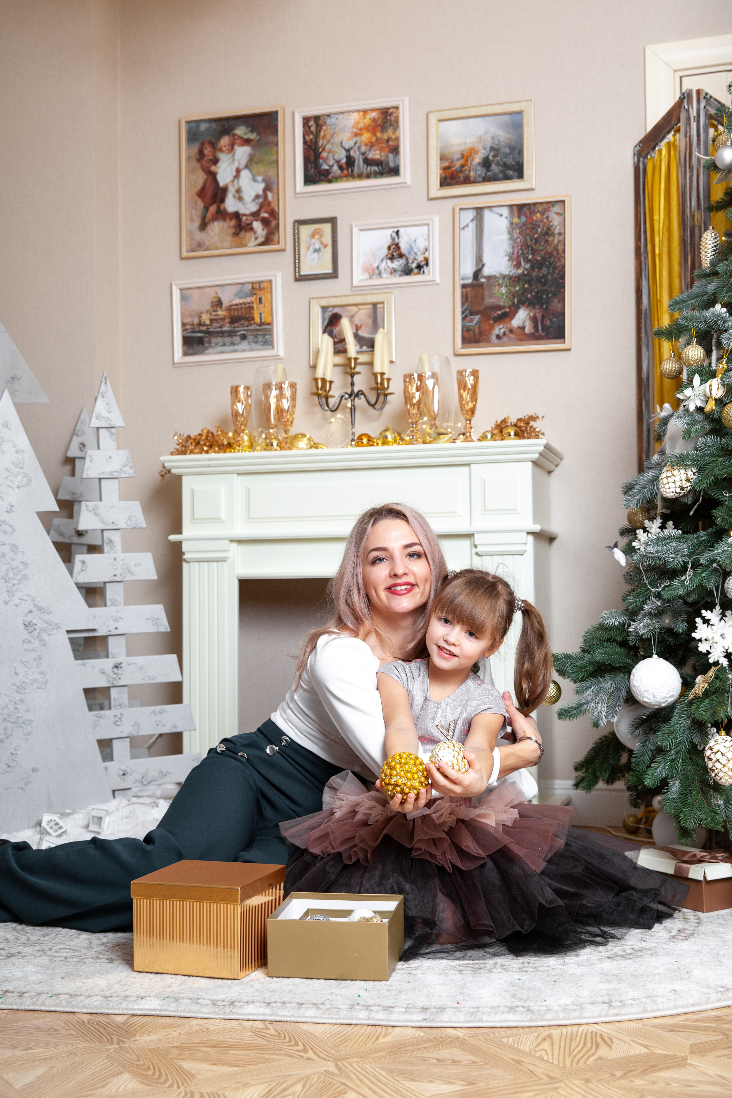 Мария с малышами. Новогодняя фотосессия. Фотограф в Железнодорожном и Балашихе