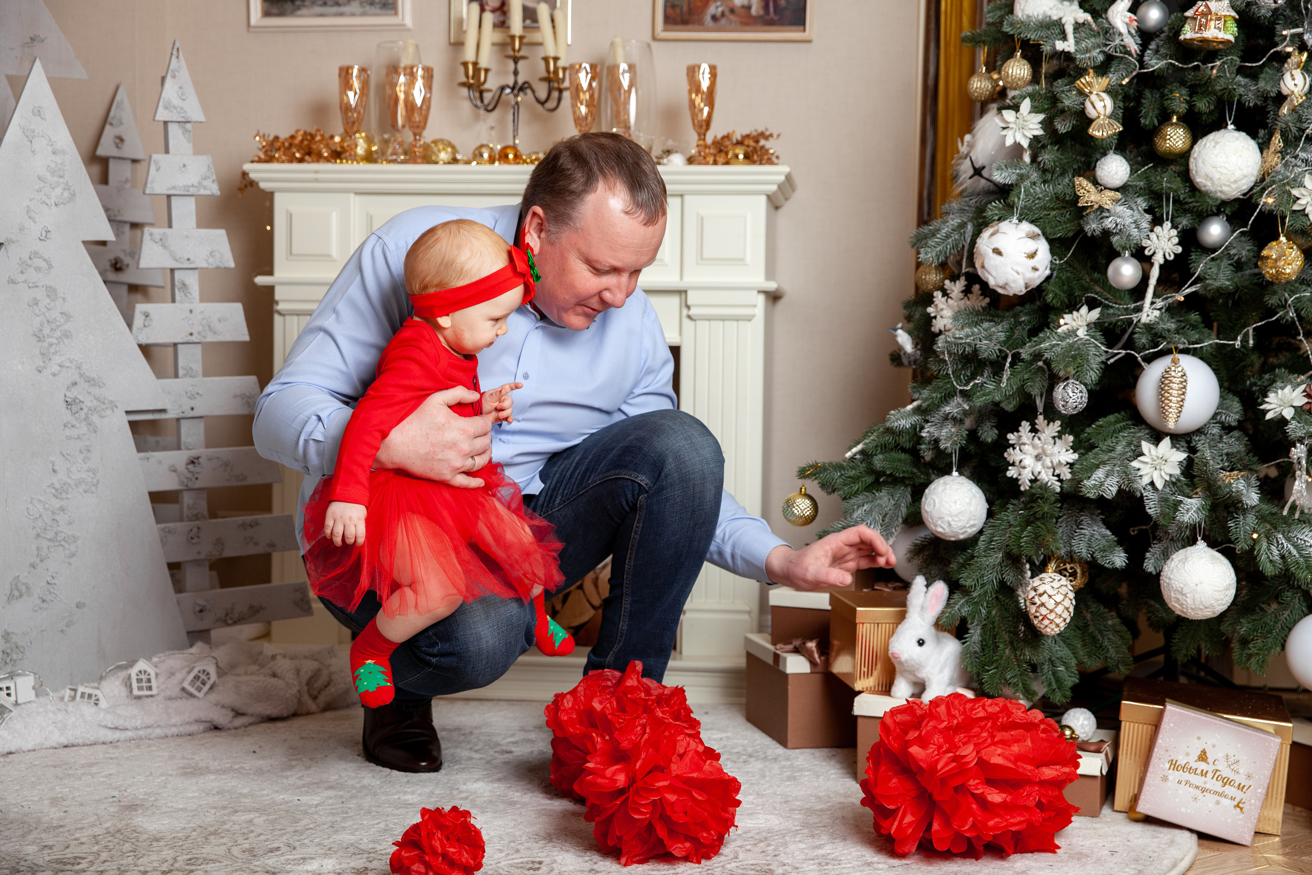 Новый год маленькой Ксюши и родителей. Фотограф в Железнодорожном и Балашихе