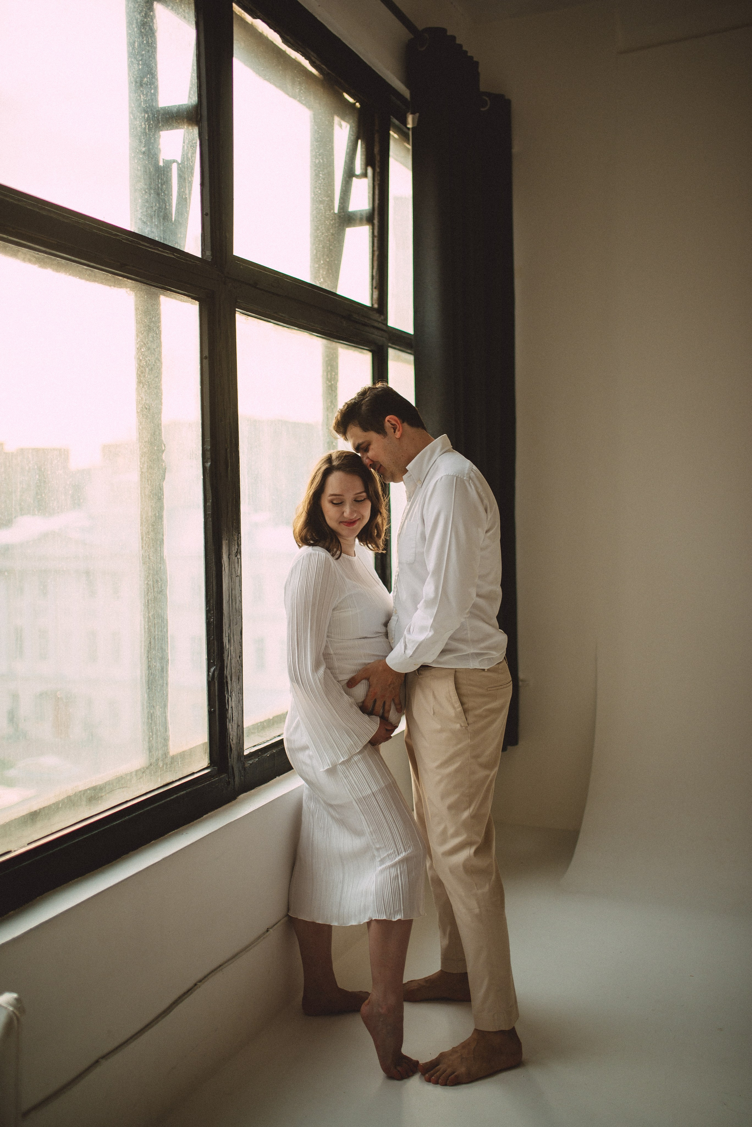 Фотосессия беременности в фотостудии. Семейная фотосессия Бутово Москва фотограф Алина Морщагина