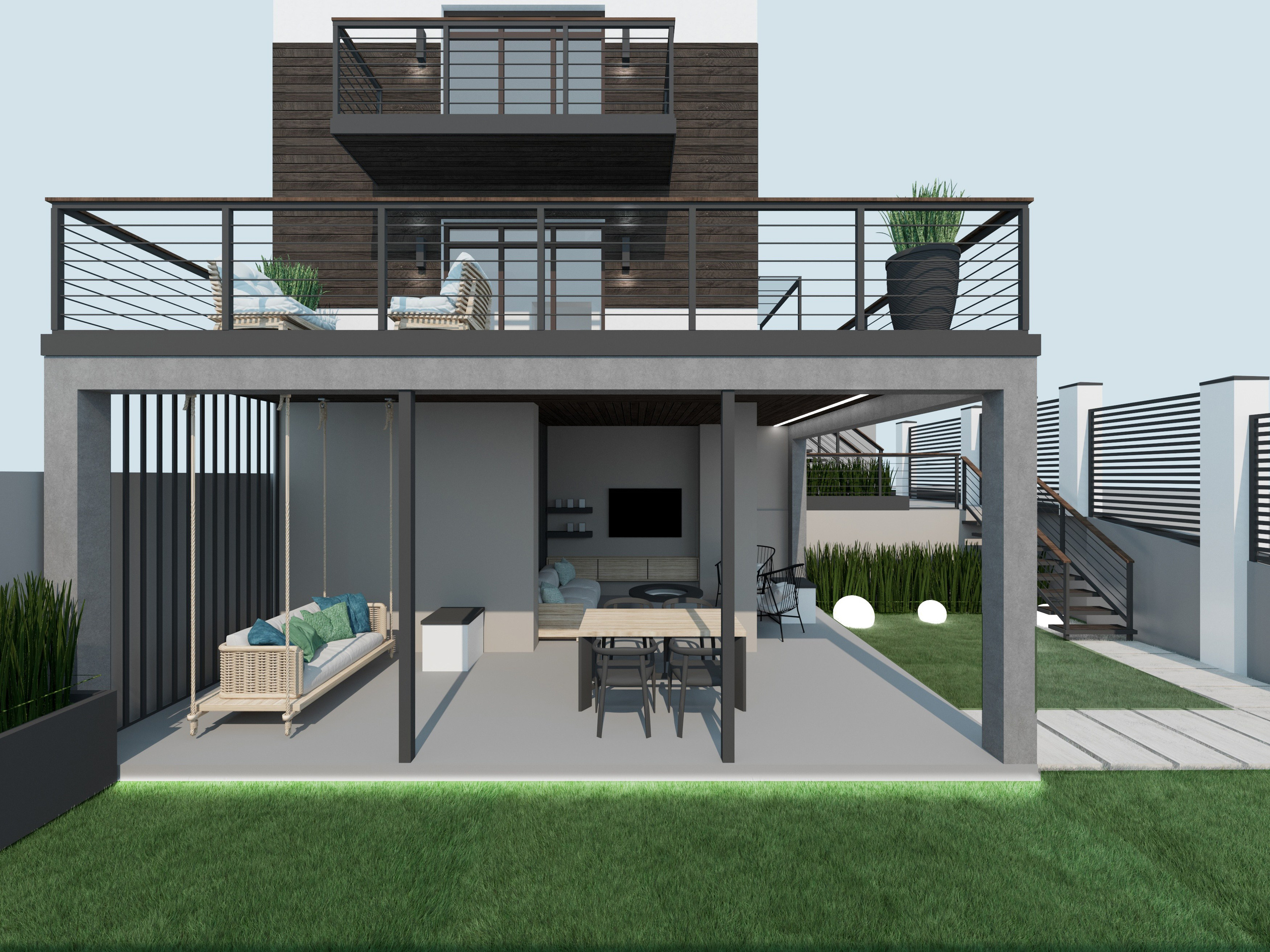 открытая уличная зона отдыха - патио