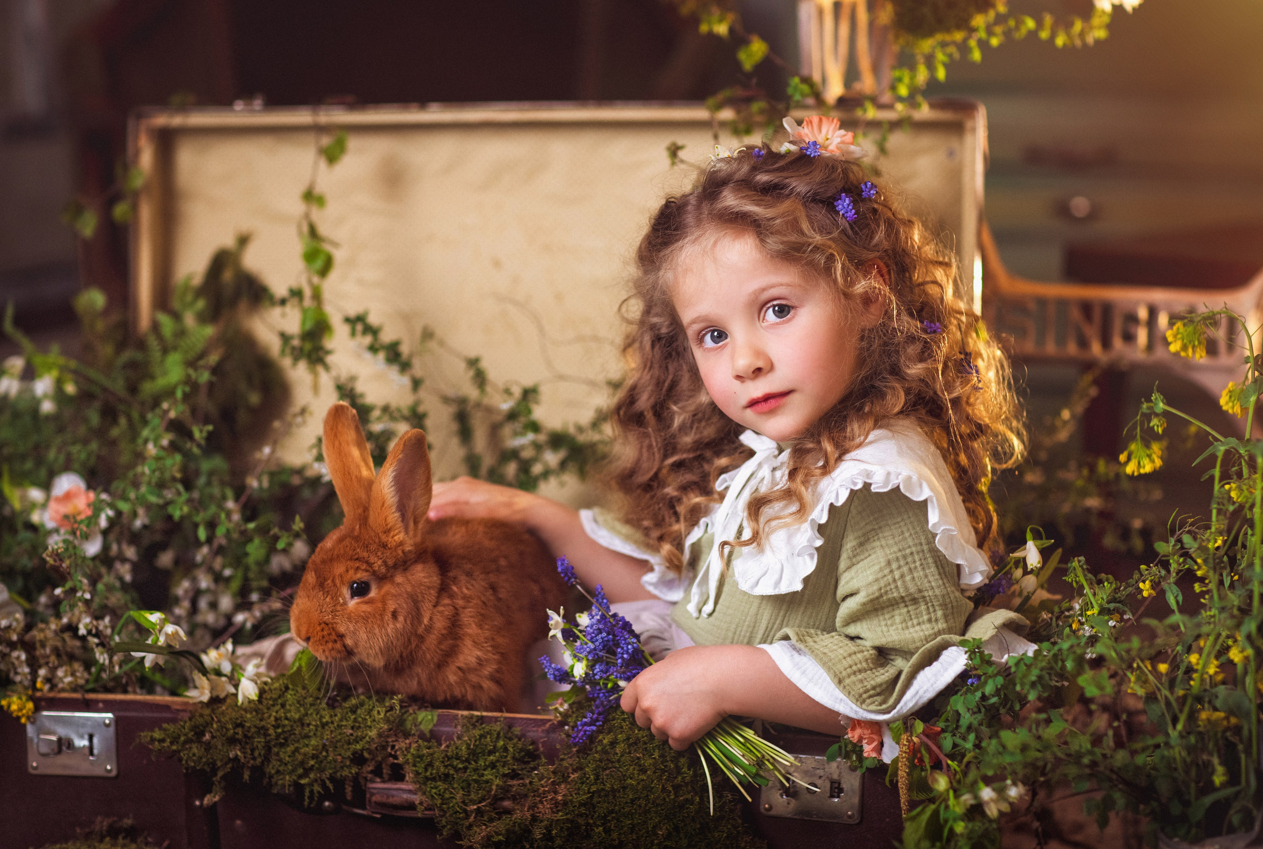 Детская фотосессия с утятами и кроликом. Семейный и детский фотограф в Краснодаре Анна Трашкова