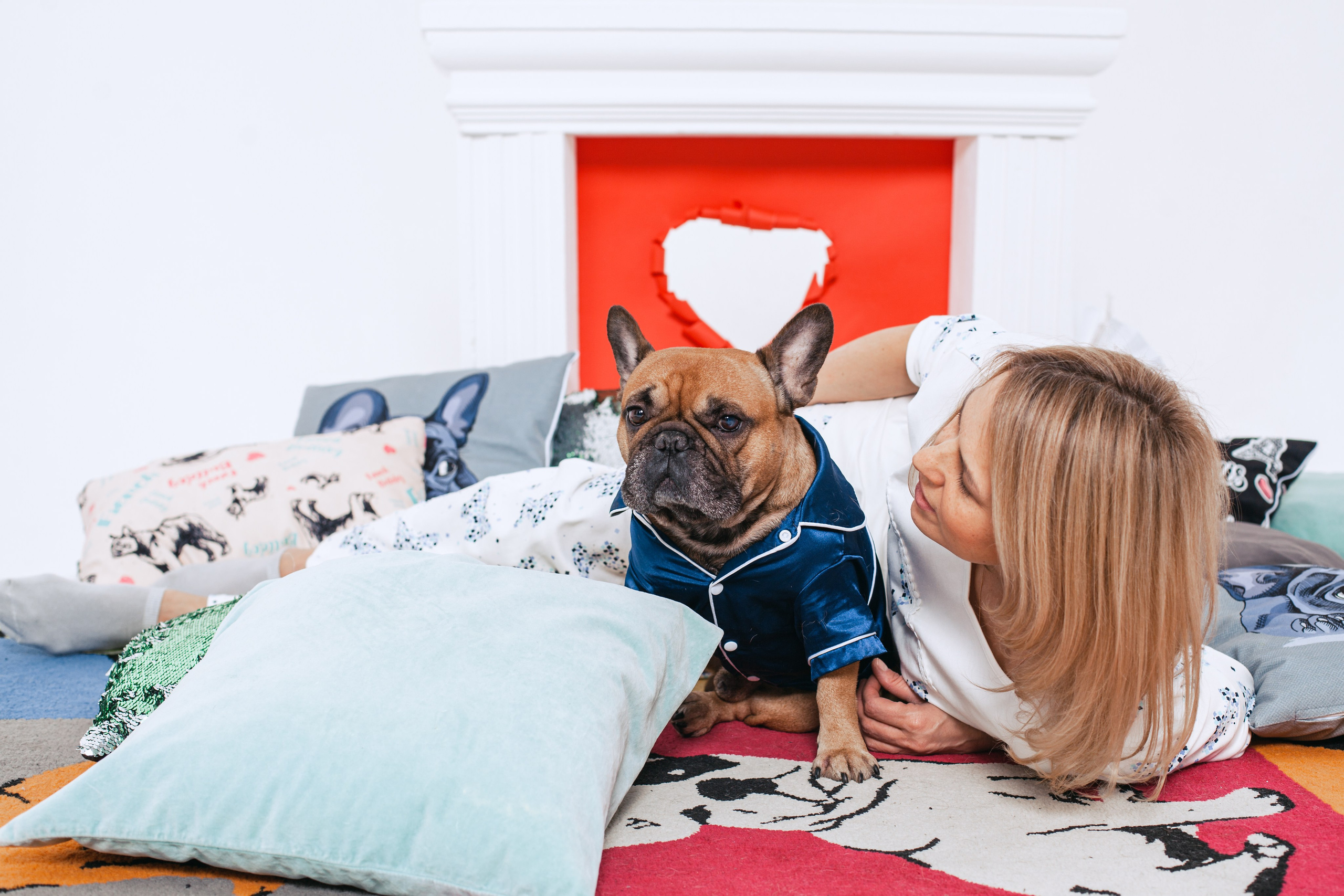 Пижамная вечеринка французских бульдогов и их хозяев. Фотограф-анималист Татьяна Степанова