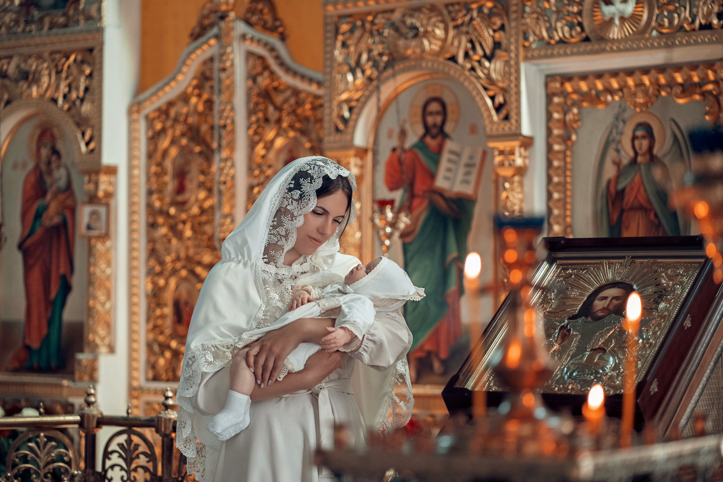 Крещение в церкви Всех Скорбящих радости г. Щекино. Церковный фотограф Севастополь