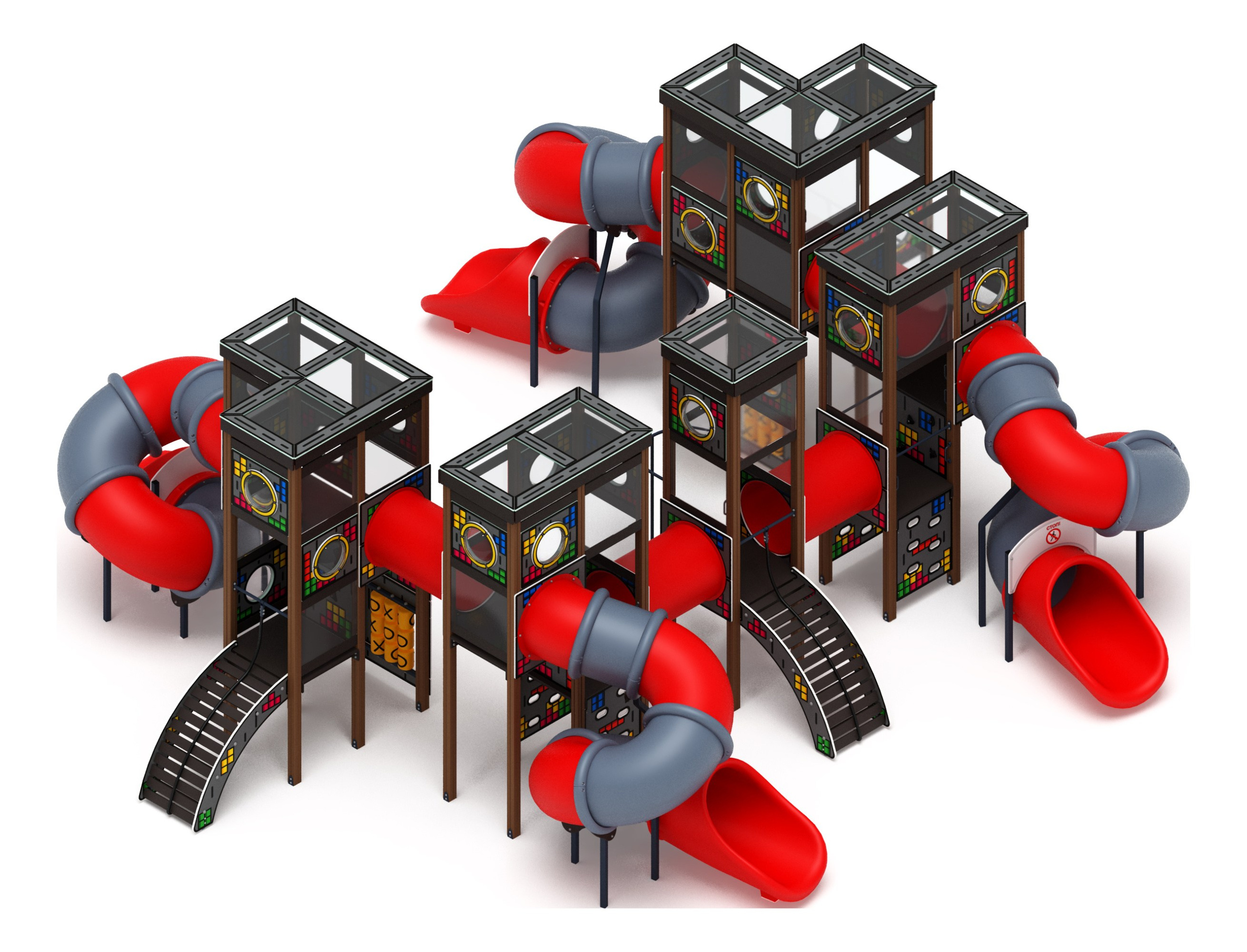 Куб (Тетрис) горка Н 2000 - ДИК 2.23.01-02.01                                                                                                                                             Габариты (ШхДхВ): 11715х9965х4030                                                                                                                                                                  Зона безопасности, мм: 14715х14400                                                                                                                                                                  Скат горки: H=2000 (тоннельный винтовой скат)                                                                                                                               Возрастные ограничения от 5 до 12 лет