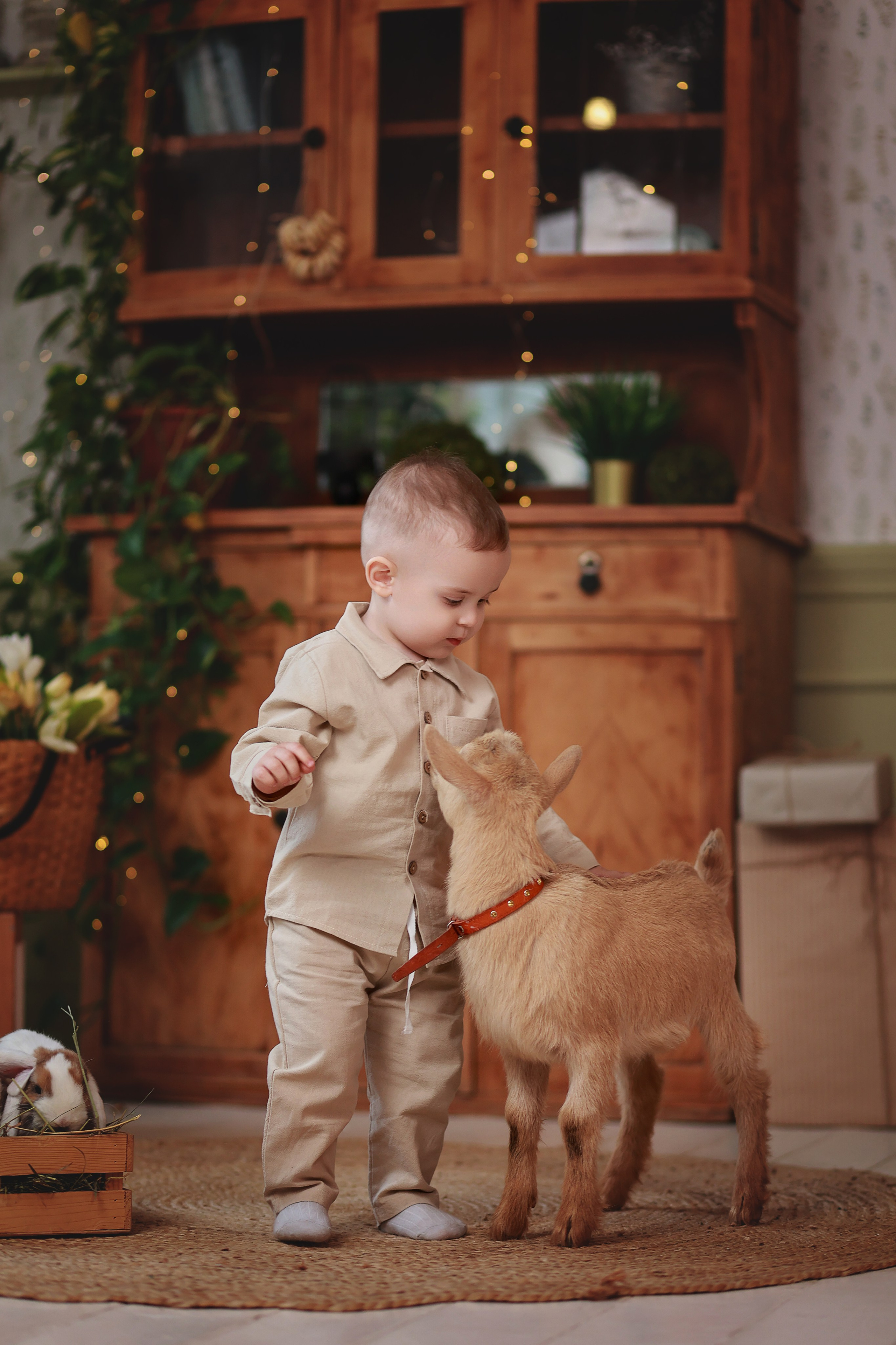 Фотопроект с козочкой и кроликами. Детский семейный фотограф Краснодар