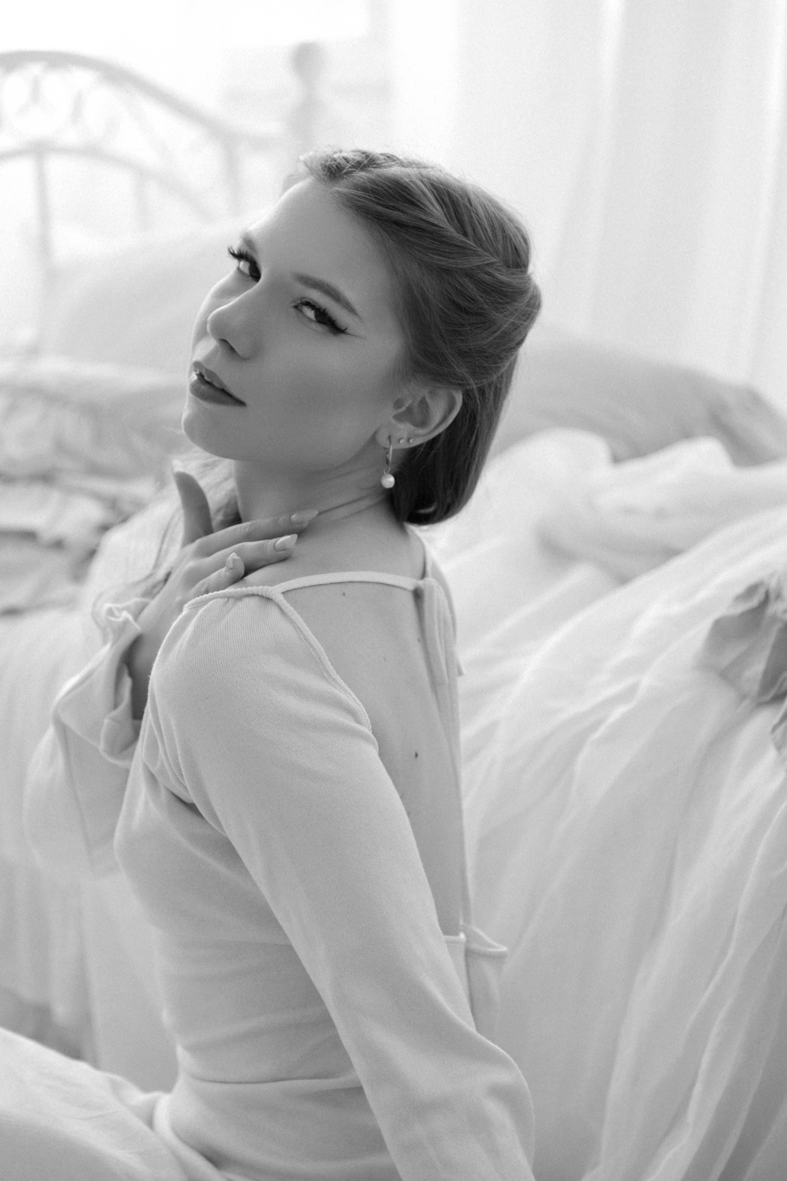 Марина. Фотосессия в студии, винтаж, женская съемка. Фотограф Ксения Третьякова, Санкт-Петербург