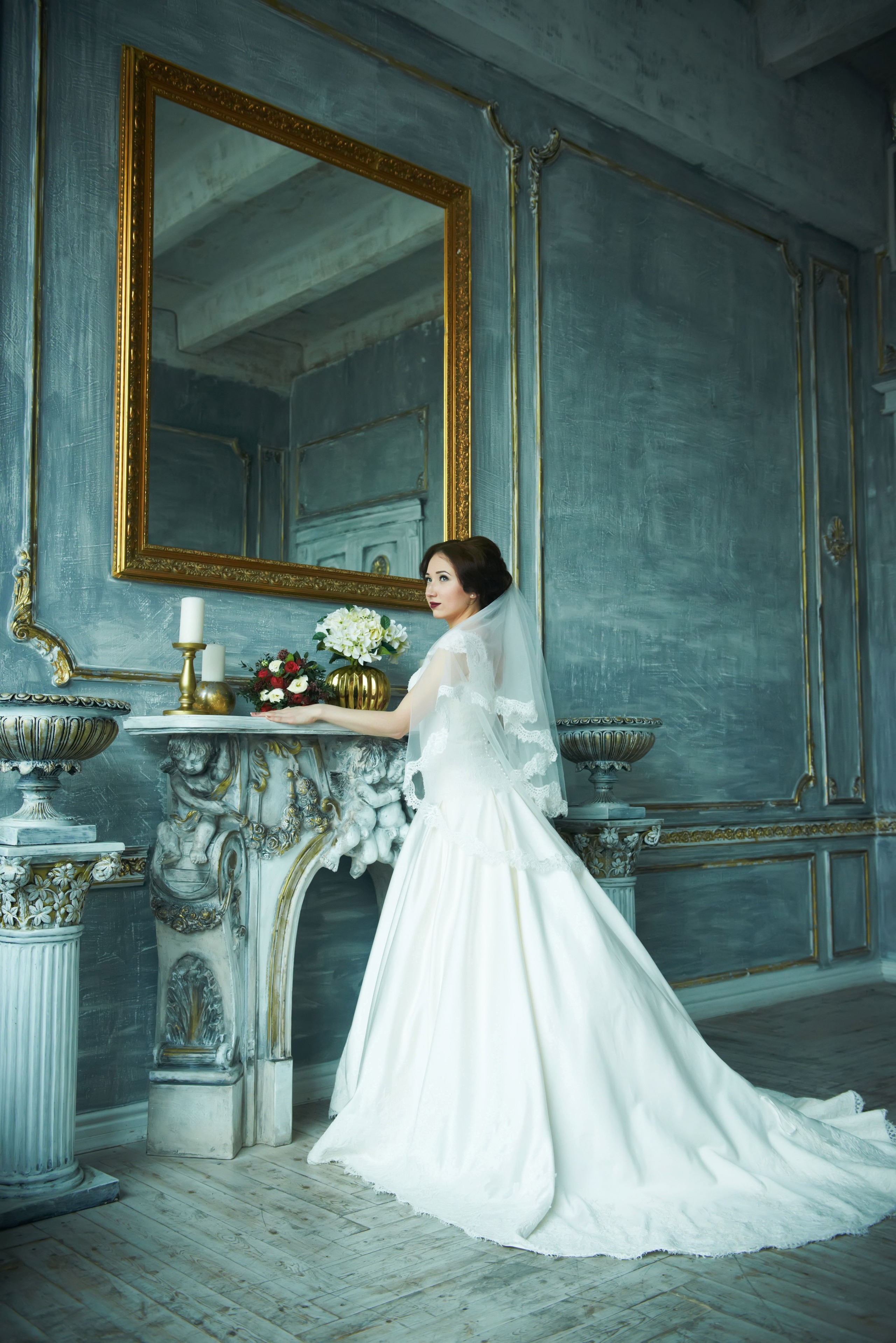 Индира и Дмитрий (свадебная фотосессия в Ботаническом саду и в фотостудии). Портретный, семейный и свадебный фотограф в Санкт-Петербурге и в Пушкине Ширяев Денис