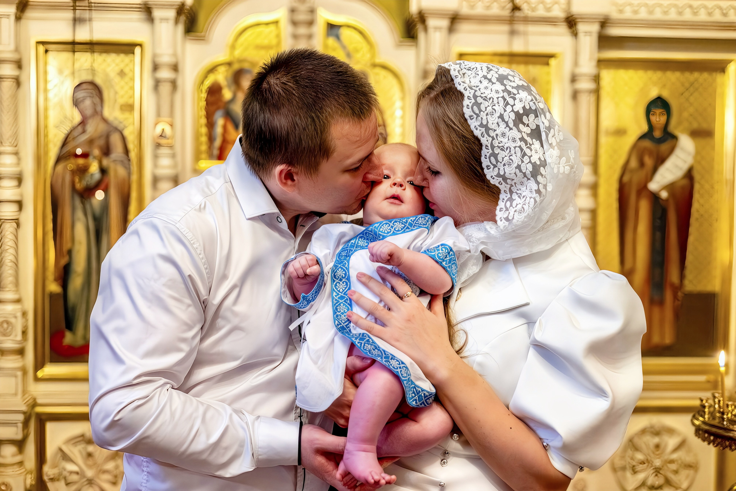 Крещение в церкви Петра и Февронии Муромских. Семейный и детский фотограф Москва