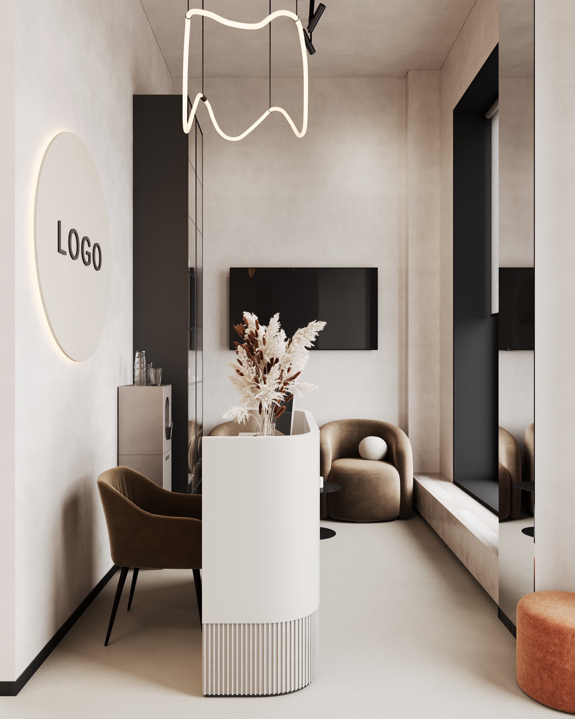 Beauty Salon Tatcher. Дизайн интерьера | 3D визуализация | Миланская Марина