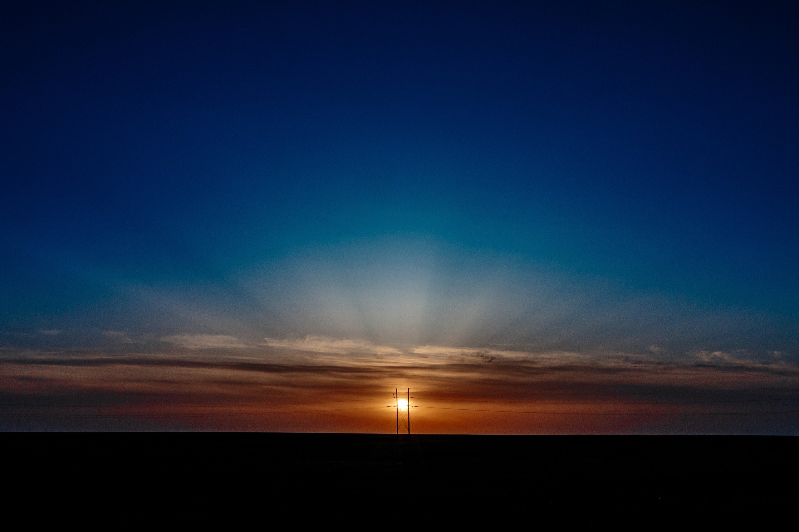 закат, лэп, солнце, суши