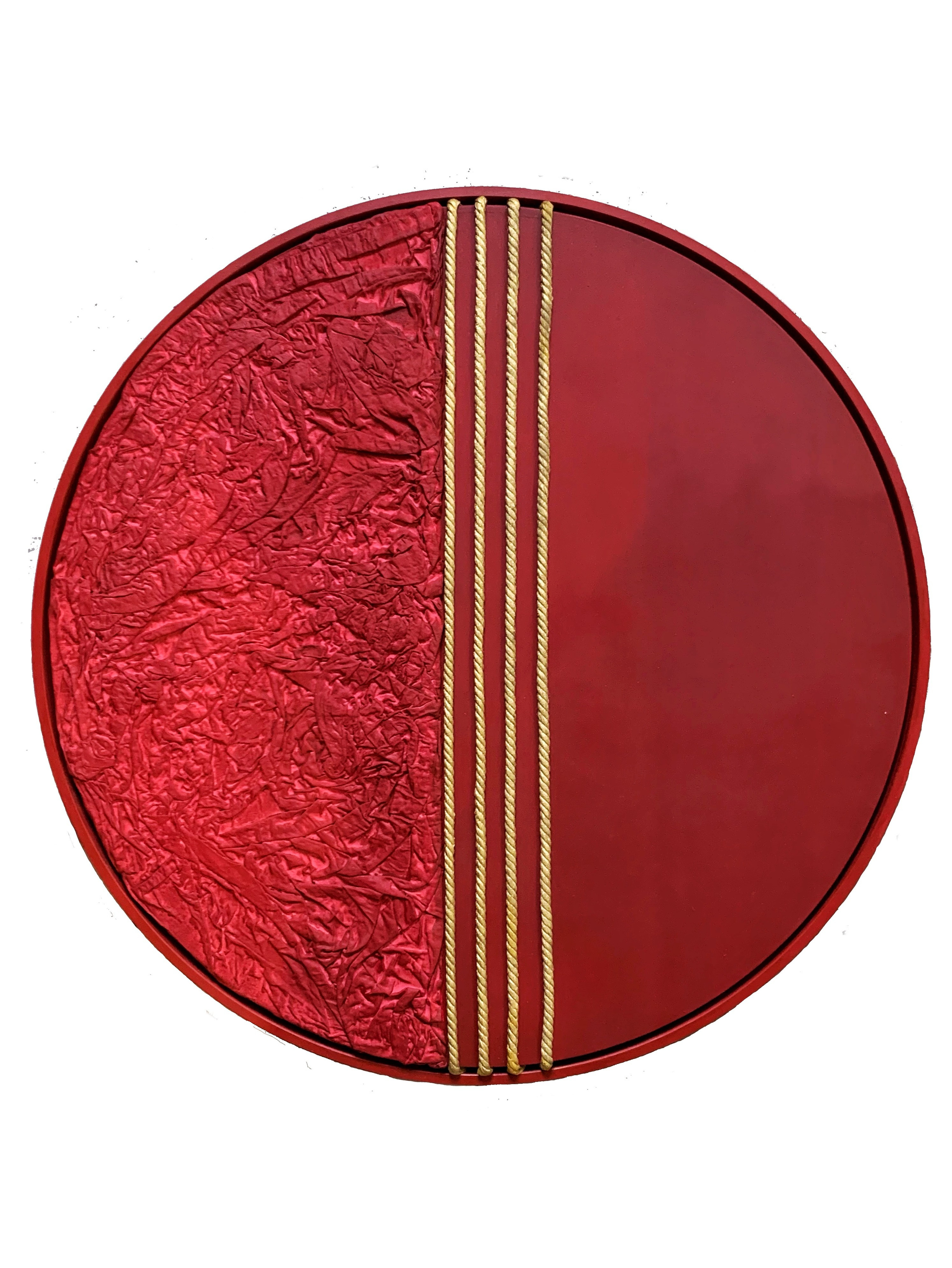 ИньЯн. Акрил, борд мдф в раме, текстиль, шнур. D 70см 2021 год 60 000 руб