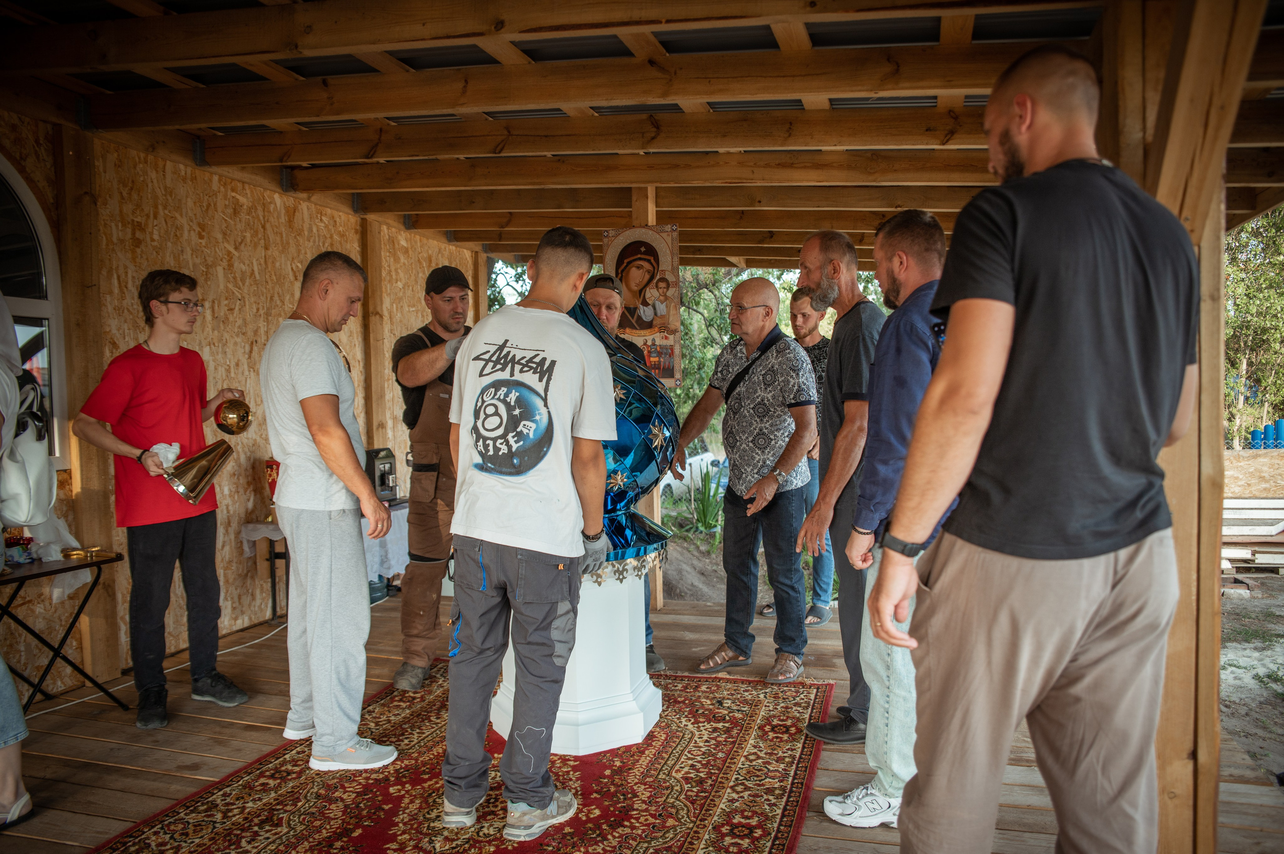 Освещение купола в храме Казанской иконы Божьей Матери х. Закутский. Церковный, семейный и репортажный фотограф Волгоград, Волжский