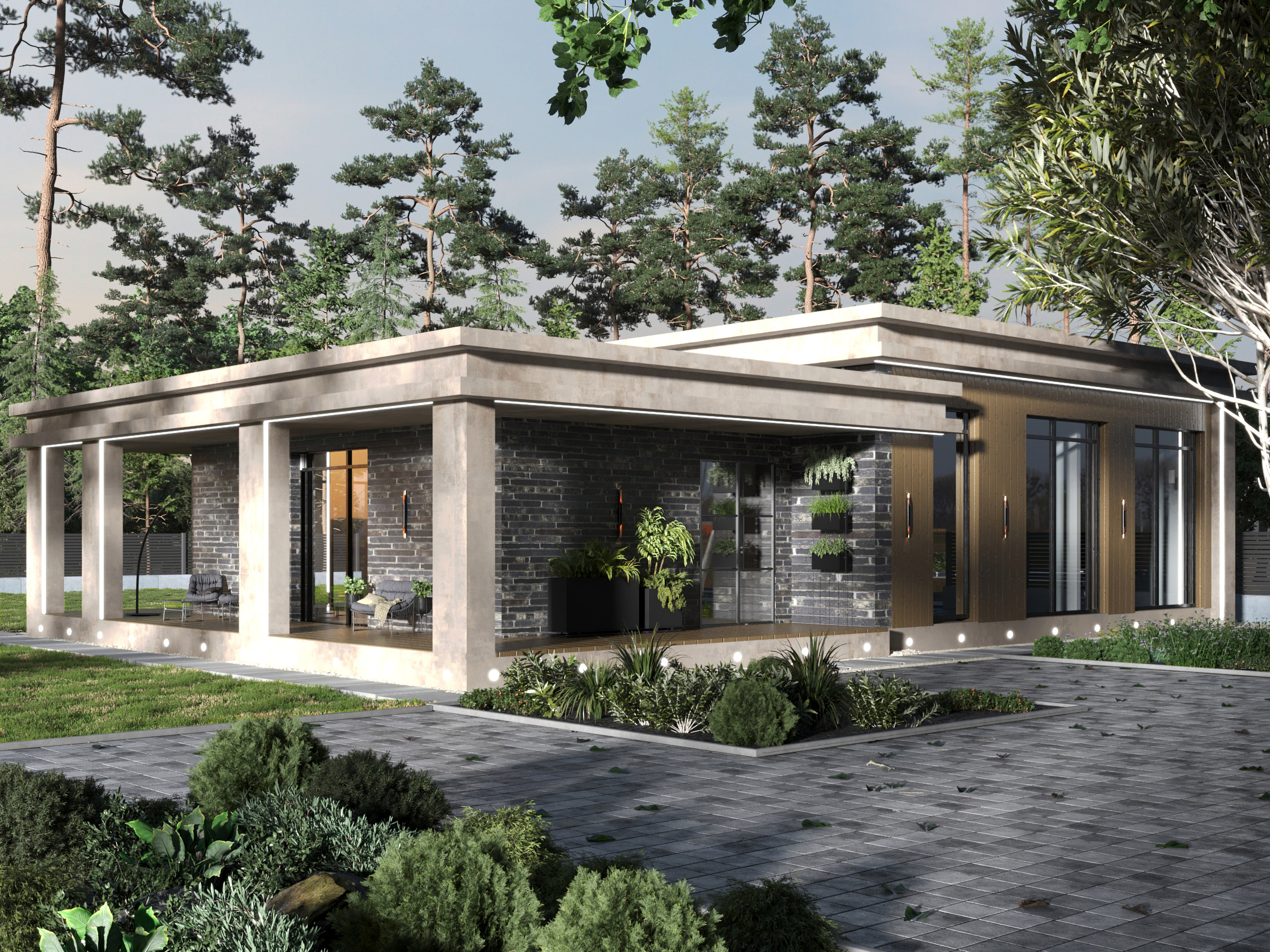 СК «Равновесие». Проект индивидуального жилого дома. Юлия Григорьева — 3D визуализатор