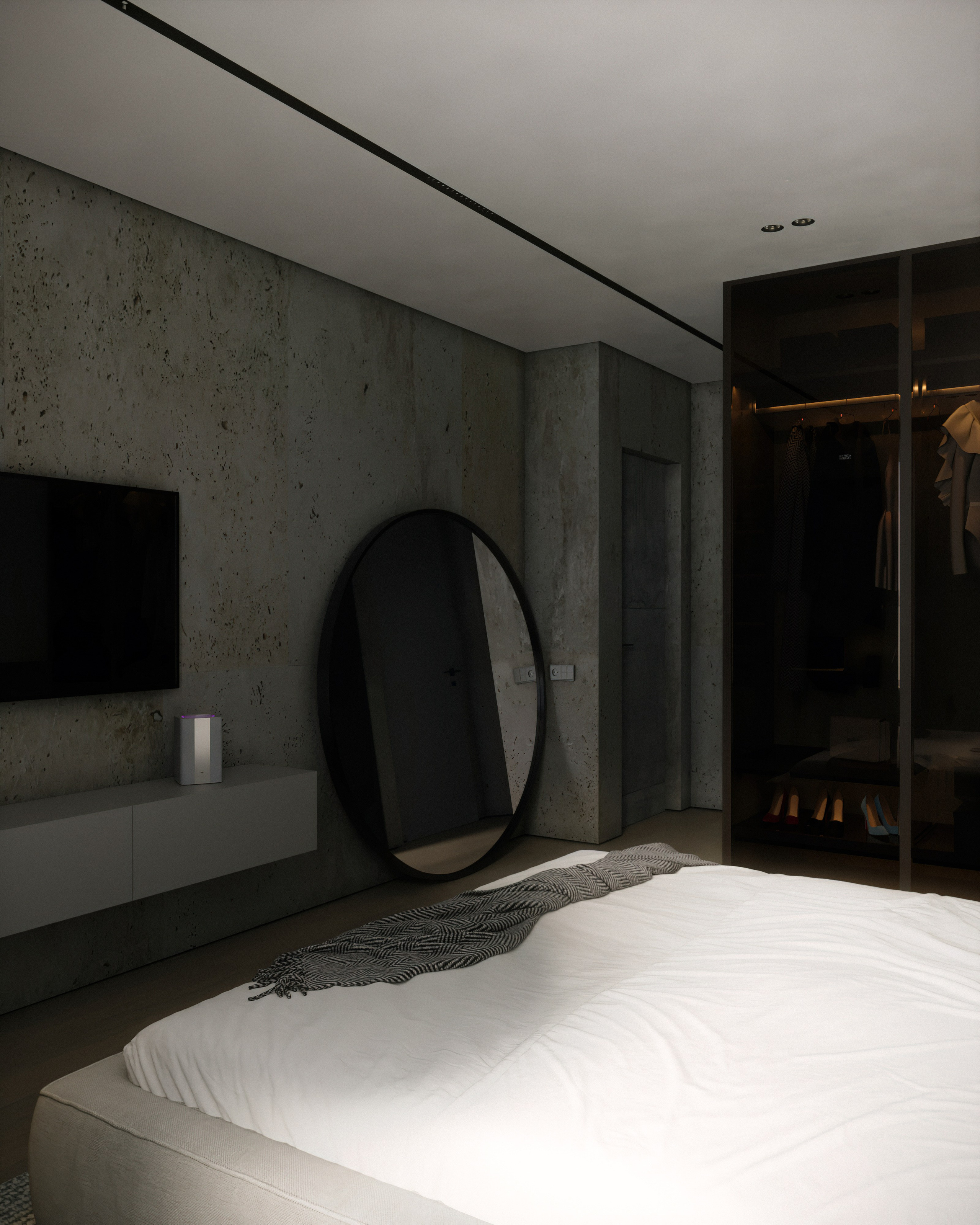 Кухня-гостиная и спальня 47 кв. м. Юлия Григорьева — 3D визуализатор