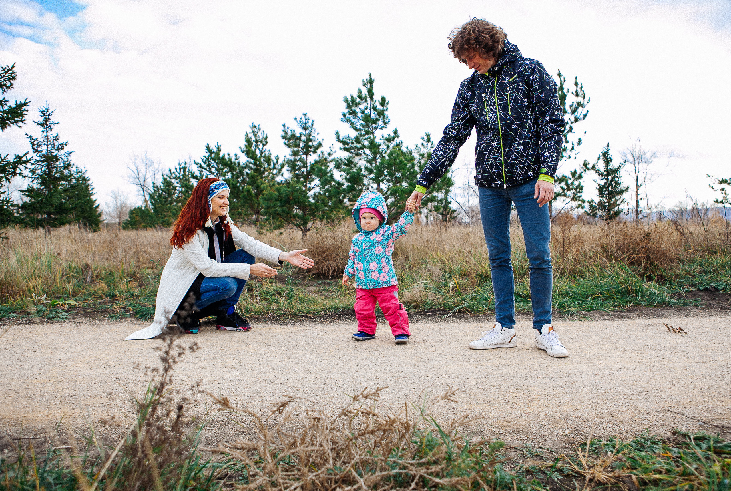 семья папа мама дочка остров природа