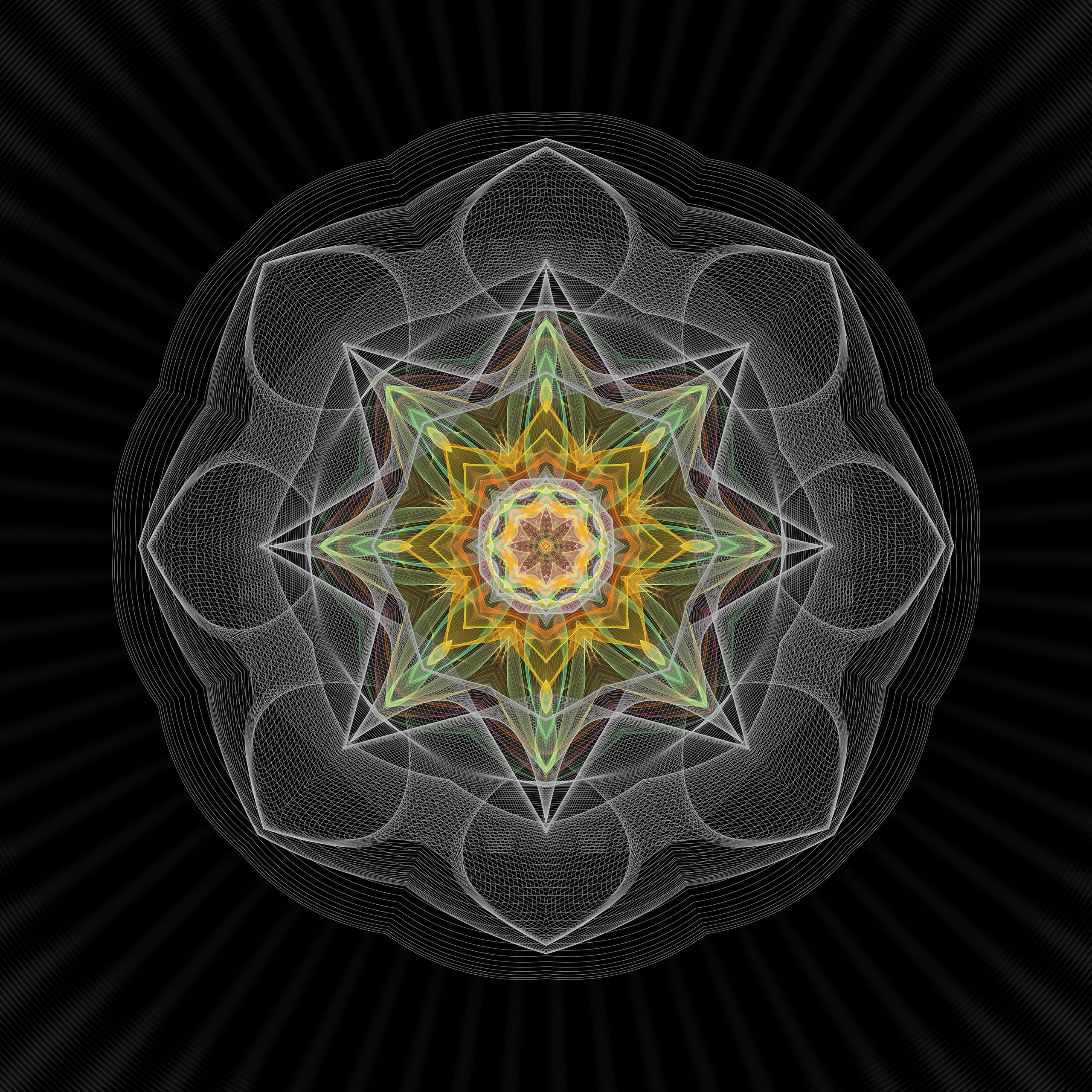 Flame Mandala of a tube TV. Roman Hodirev is an esoteriologist, multidisciplinary artist, photographer and musician. Saint Petersburg, Riga
