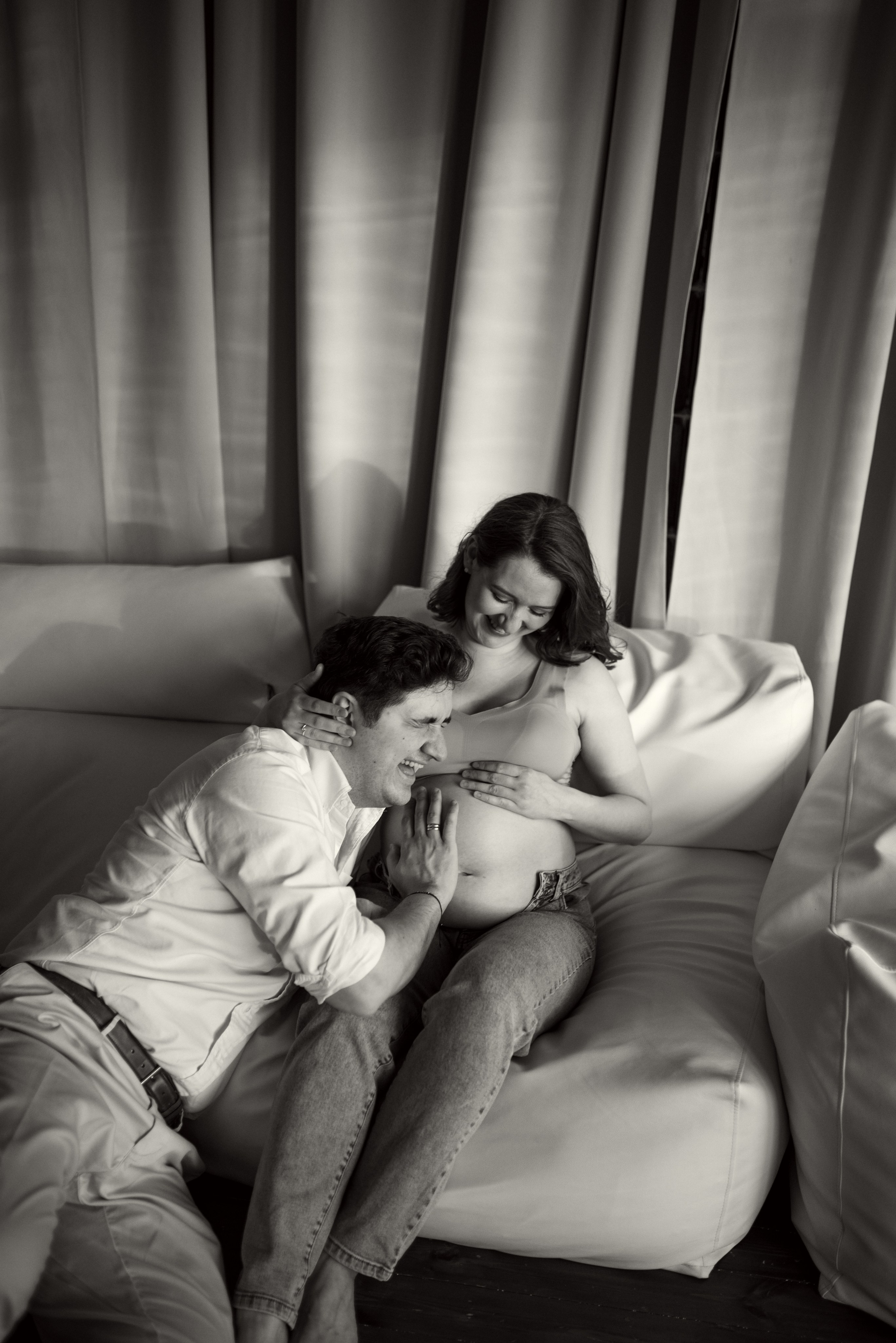 Фотосессия беременности в фотостудии. Семейная фотосессия Бутово Москва фотограф Алина Морщагина