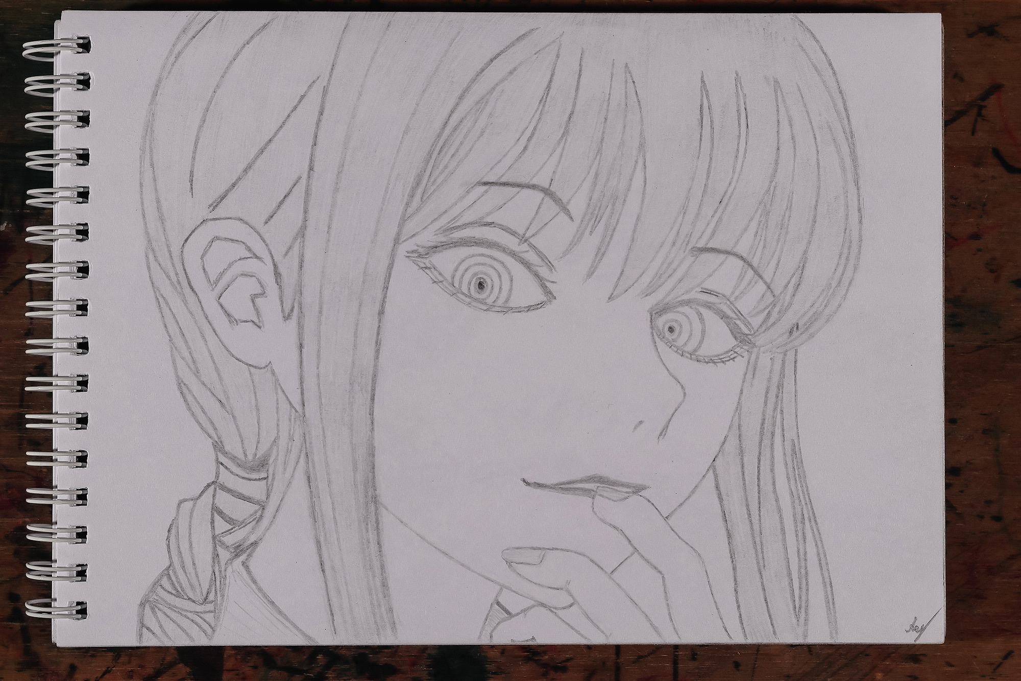 Макима человек бензопила арт рисунок карандашом взгляд. chainsawman art makima csm