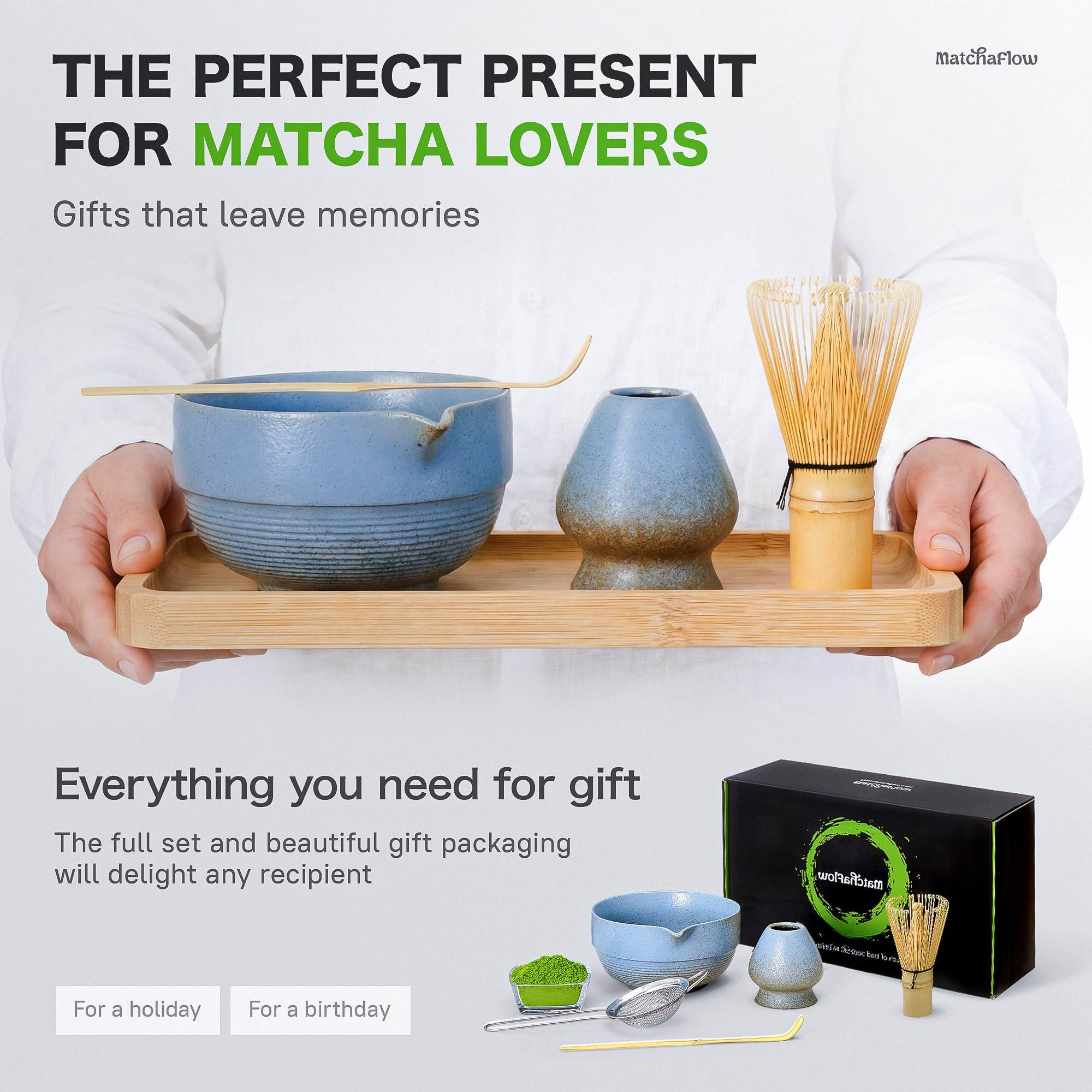 Matcha set. Дизайн карточек товара для Wildberries, Ozon, Amazon