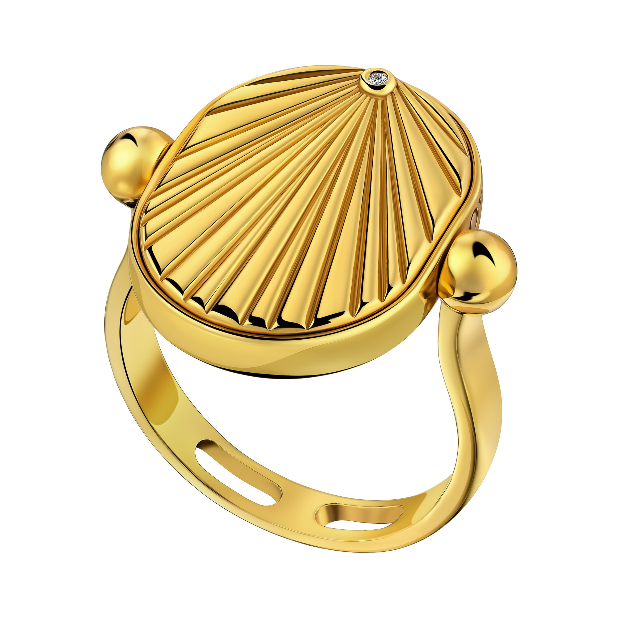 Кольцо серебряное с золотым покрытием