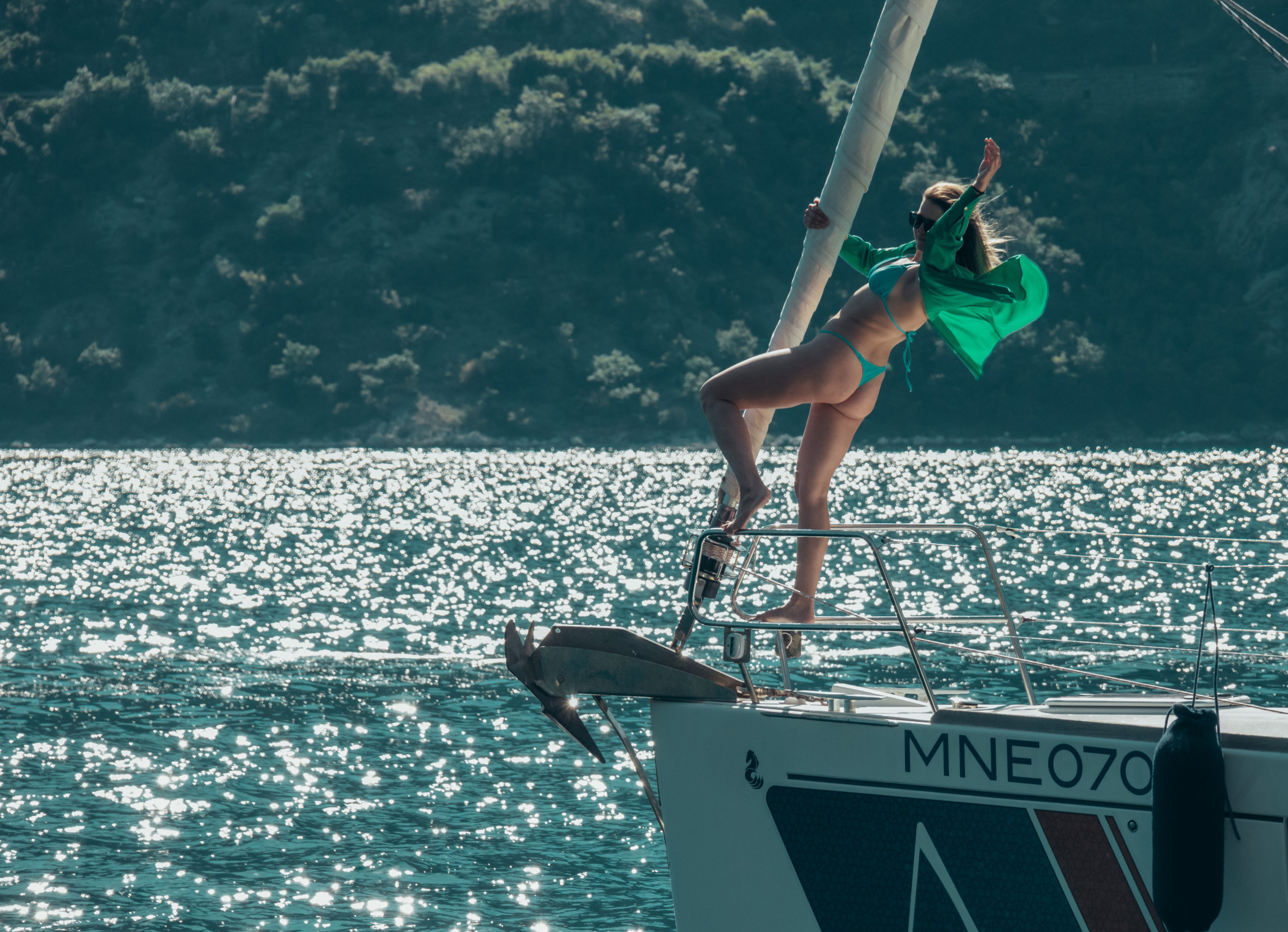 Boat tour with Anna, Roman and Tim. Portrait photographer in Tivat Montenegro Katerina Kirsanova