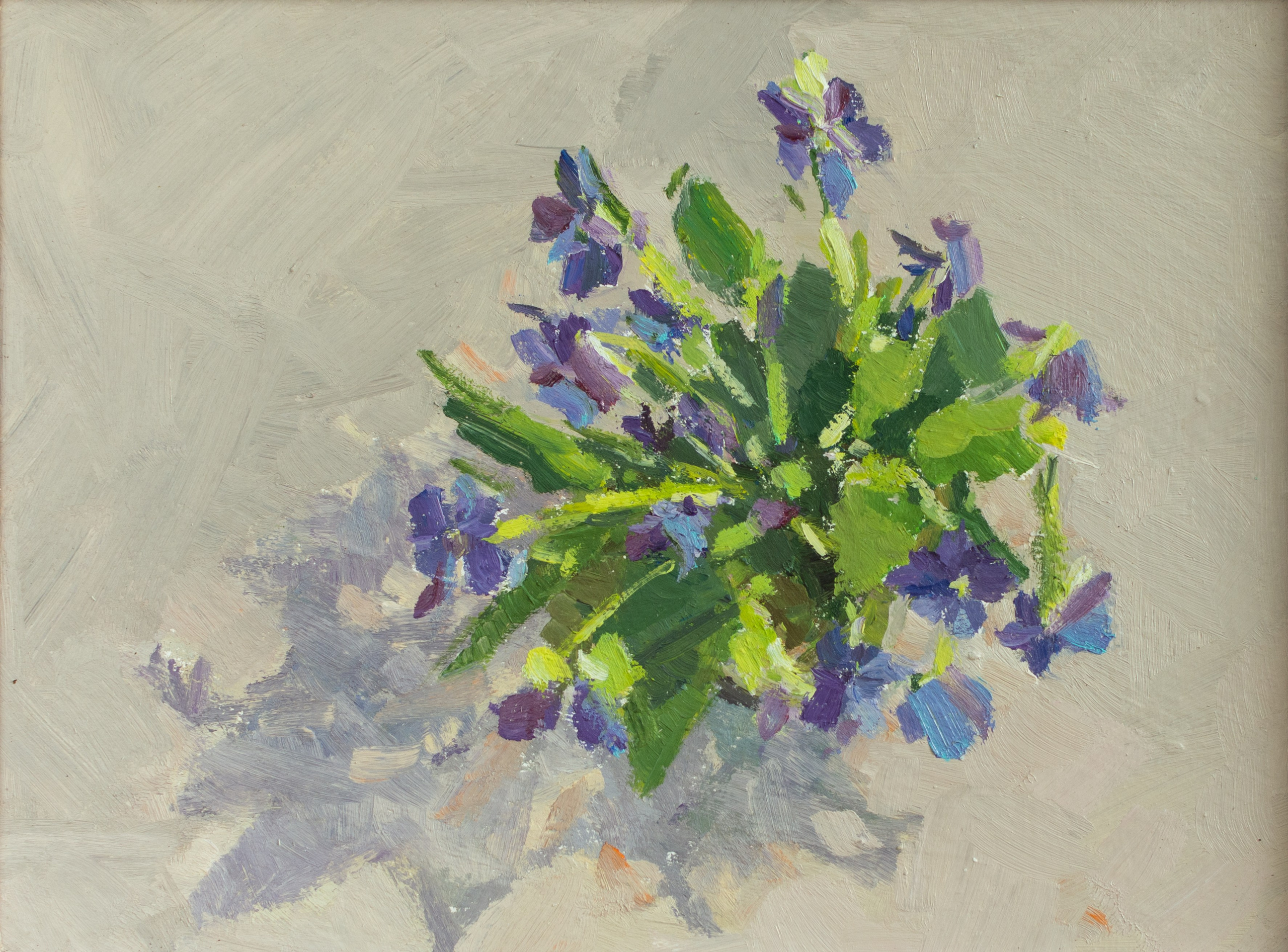 "Букетик фиалок" картон,масло 18х24см, 2025г