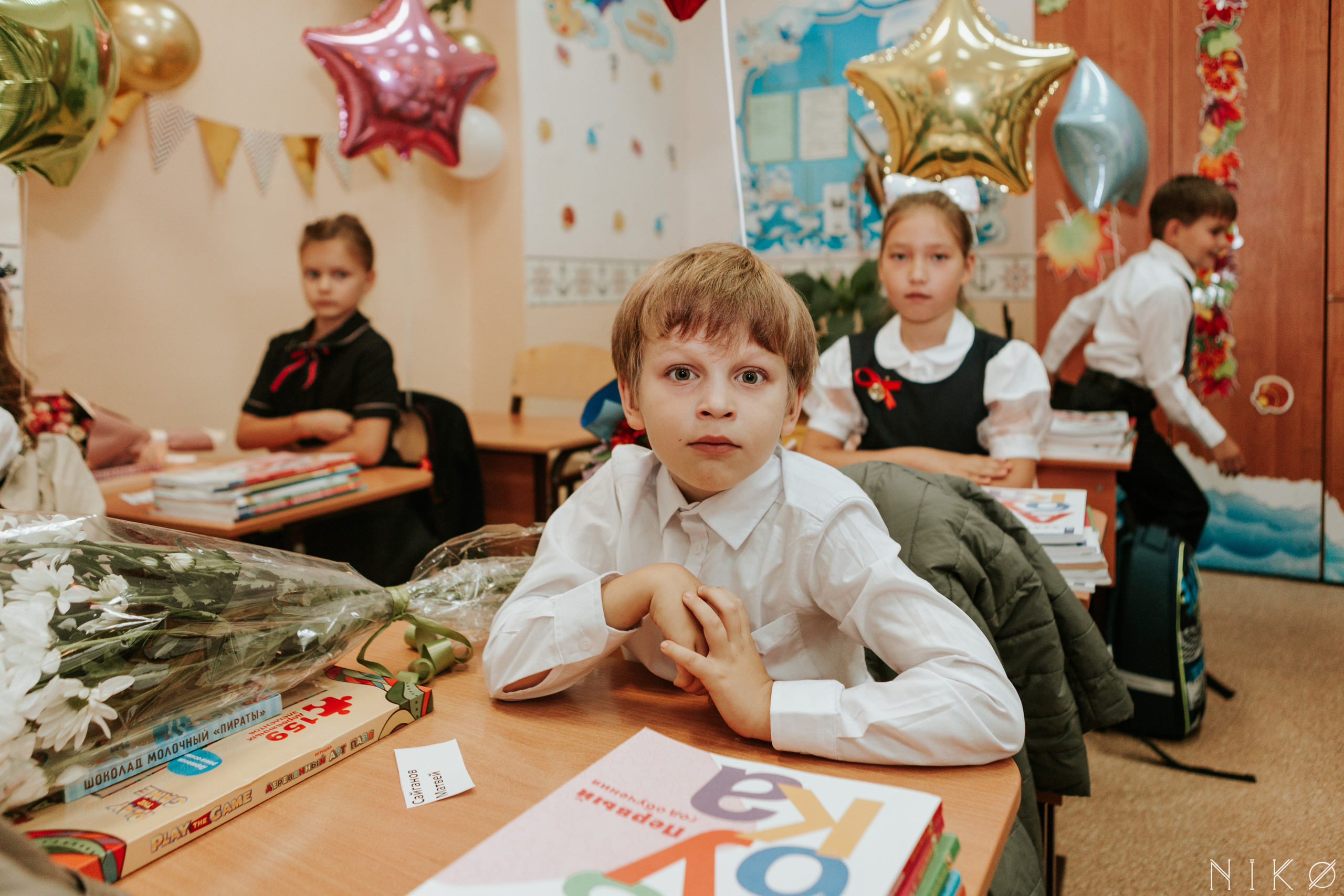 1 сентября в школе № 1158. Фотограф Николь Фолиянц