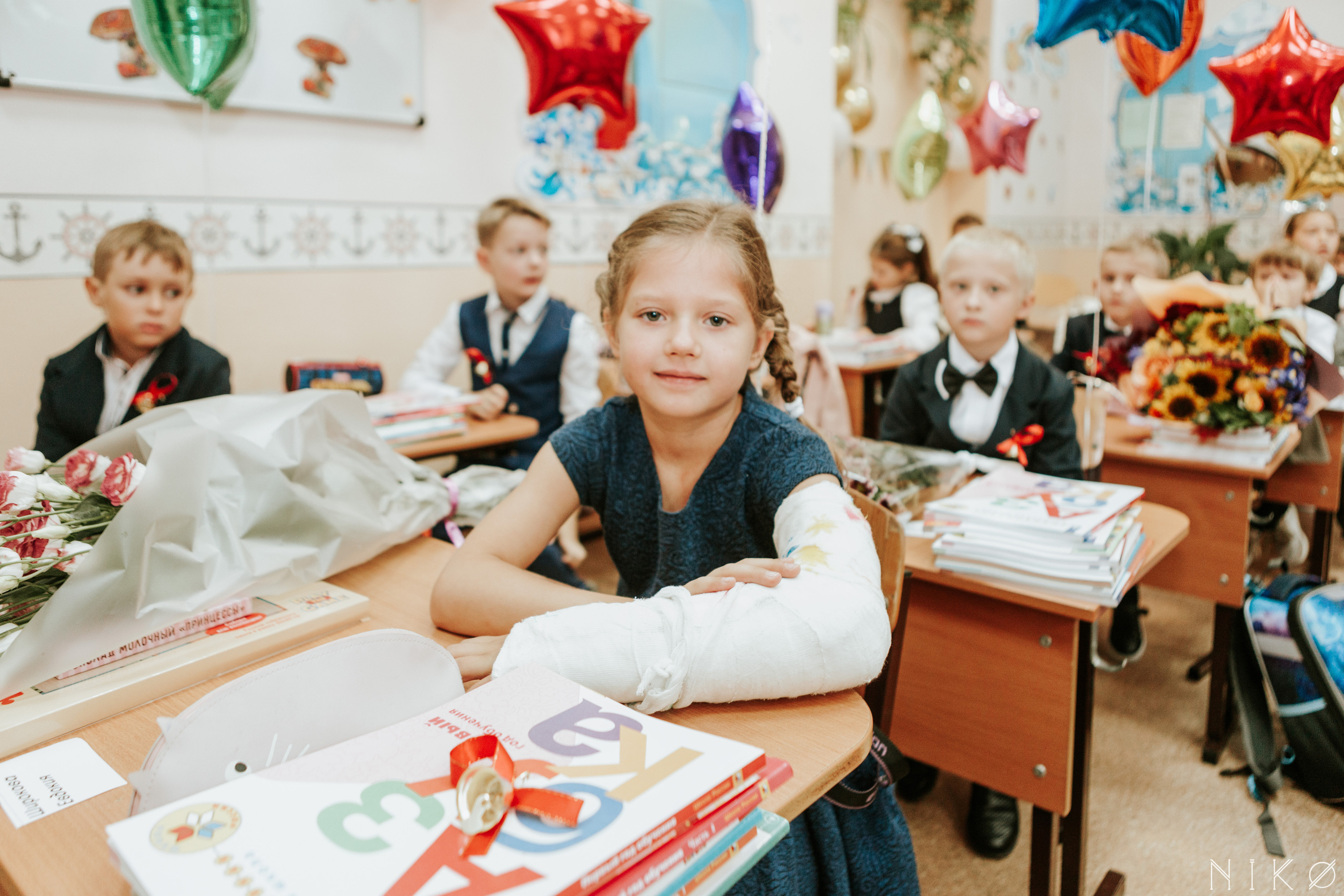 1 сентября в школе № 1158. Фотограф Николь Фолиянц