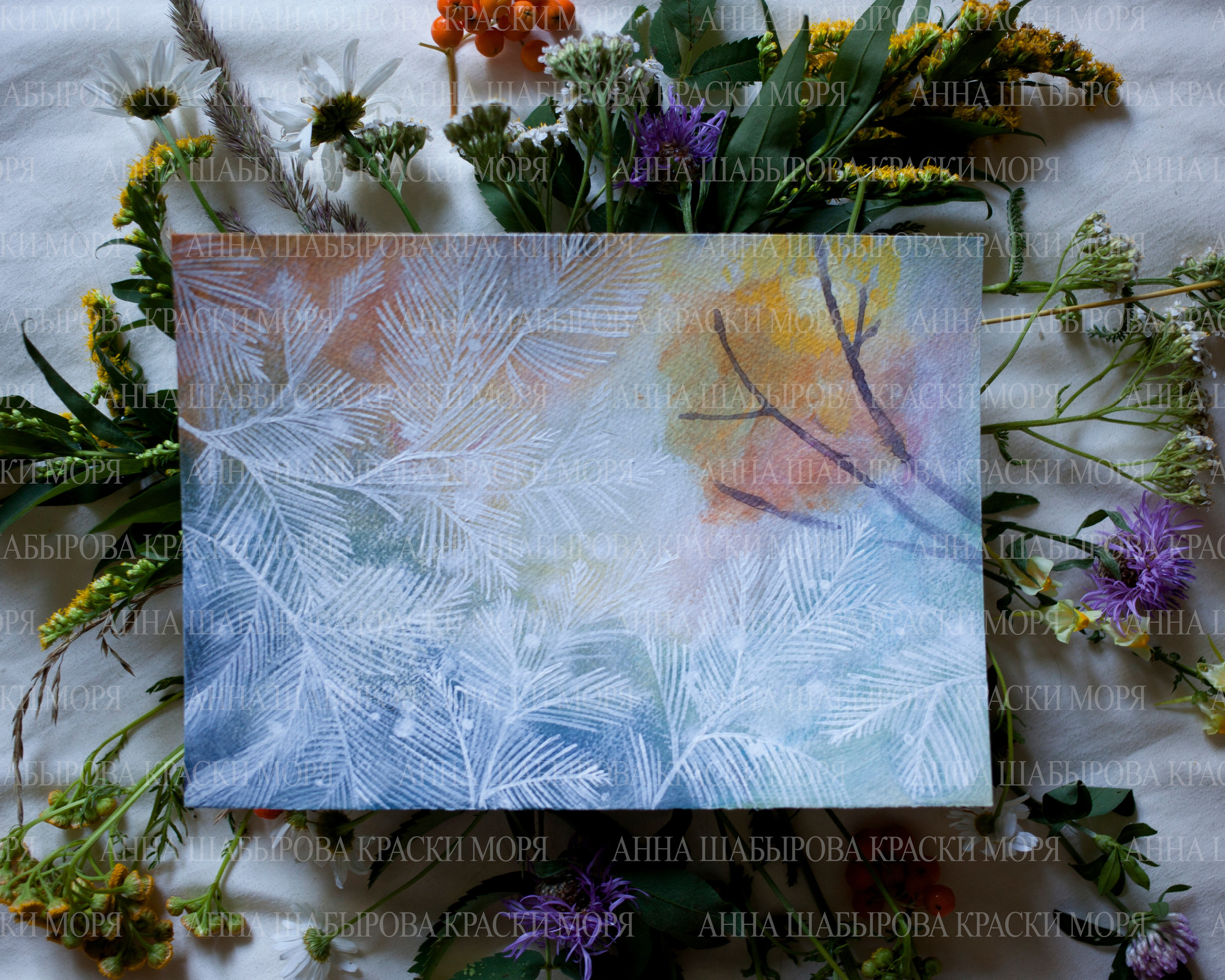 Мороз. Бумага, акрил. 4500 р. Размер 15х20см.