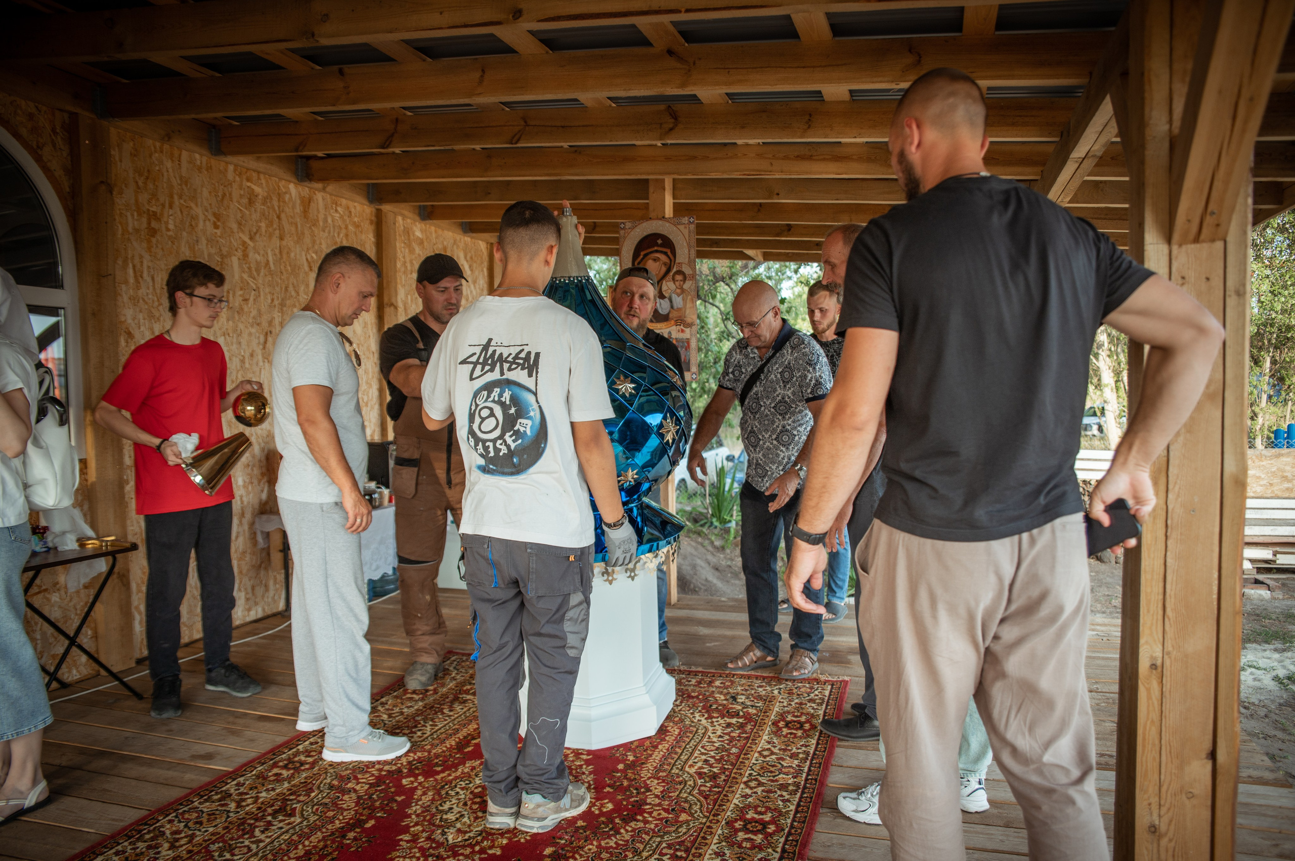 Освещение купола в храме Казанской иконы Божьей Матери х. Закутский. Церковный, семейный и репортажный фотограф Волгоград, Волжский