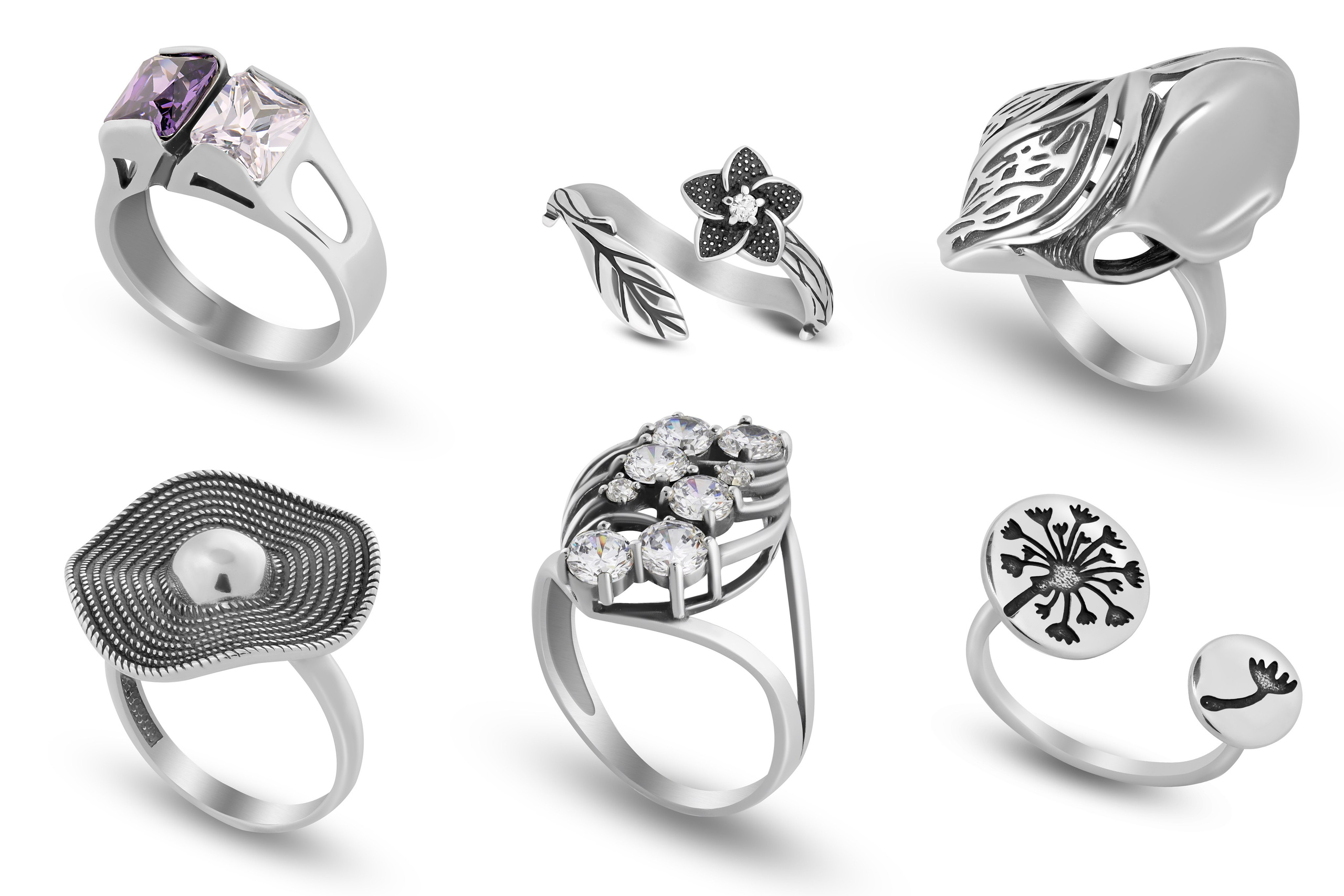 Серебрянные кольца для компании «Серебрянный каприз». Фотограф Сергей Феденко