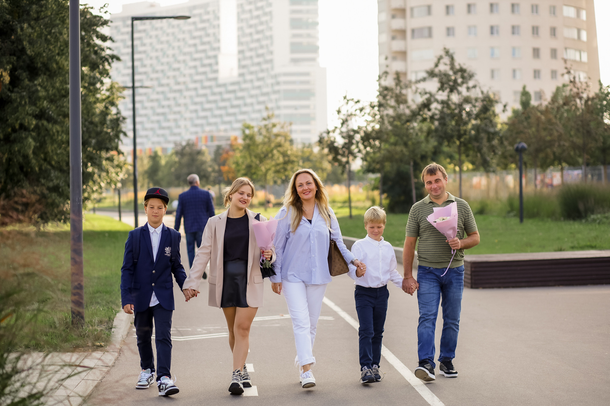 Семейная фотосессия утром 1 сентября. Фотограф в Москве Ольга Колесникова