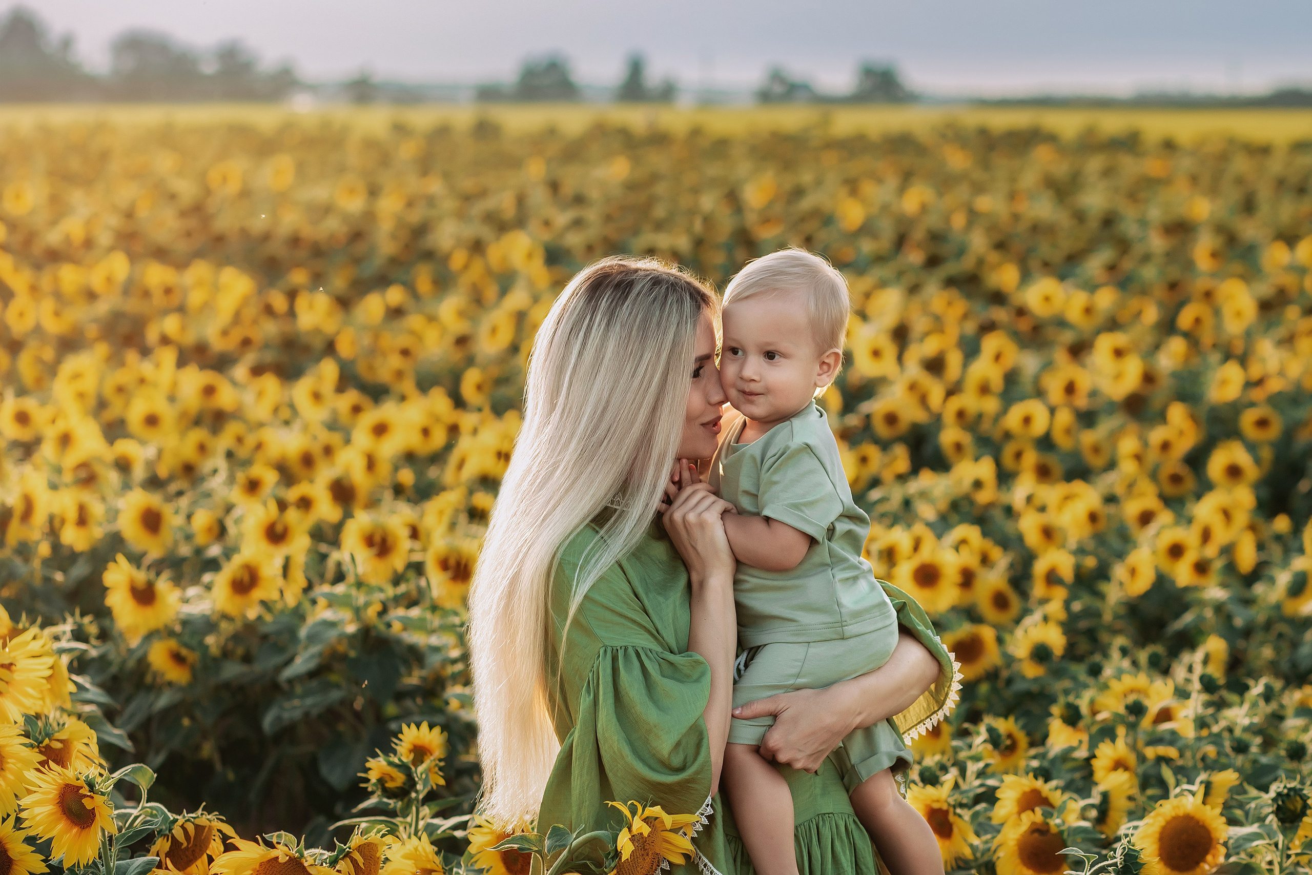 Закат в подсолнухаx. Детский и семейный фотограф в Красноярске Юлия Бирюкова