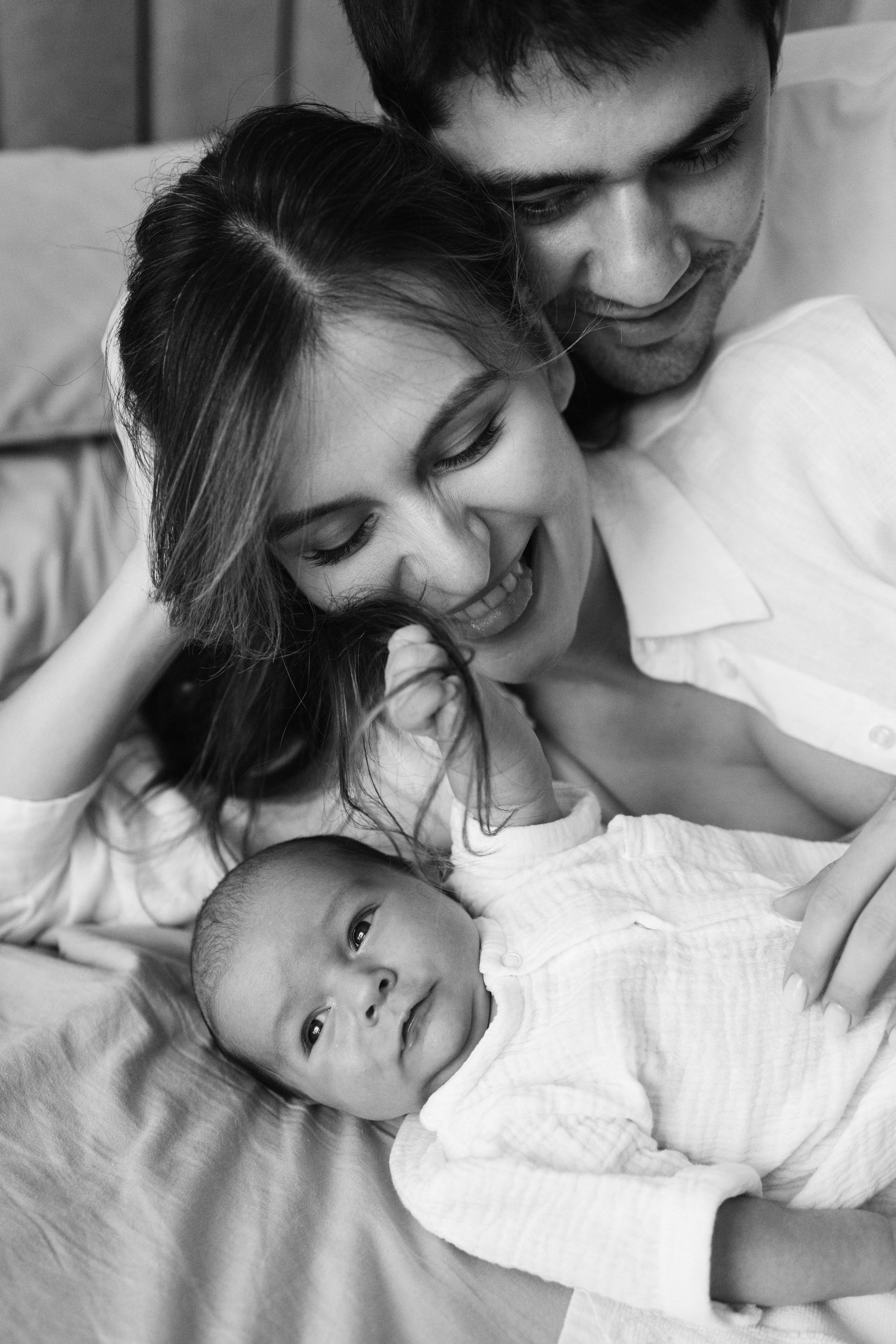 Диана, Рустам, Дамир, домашняя newborn. Семейный фотограф в Москве Марина Петра