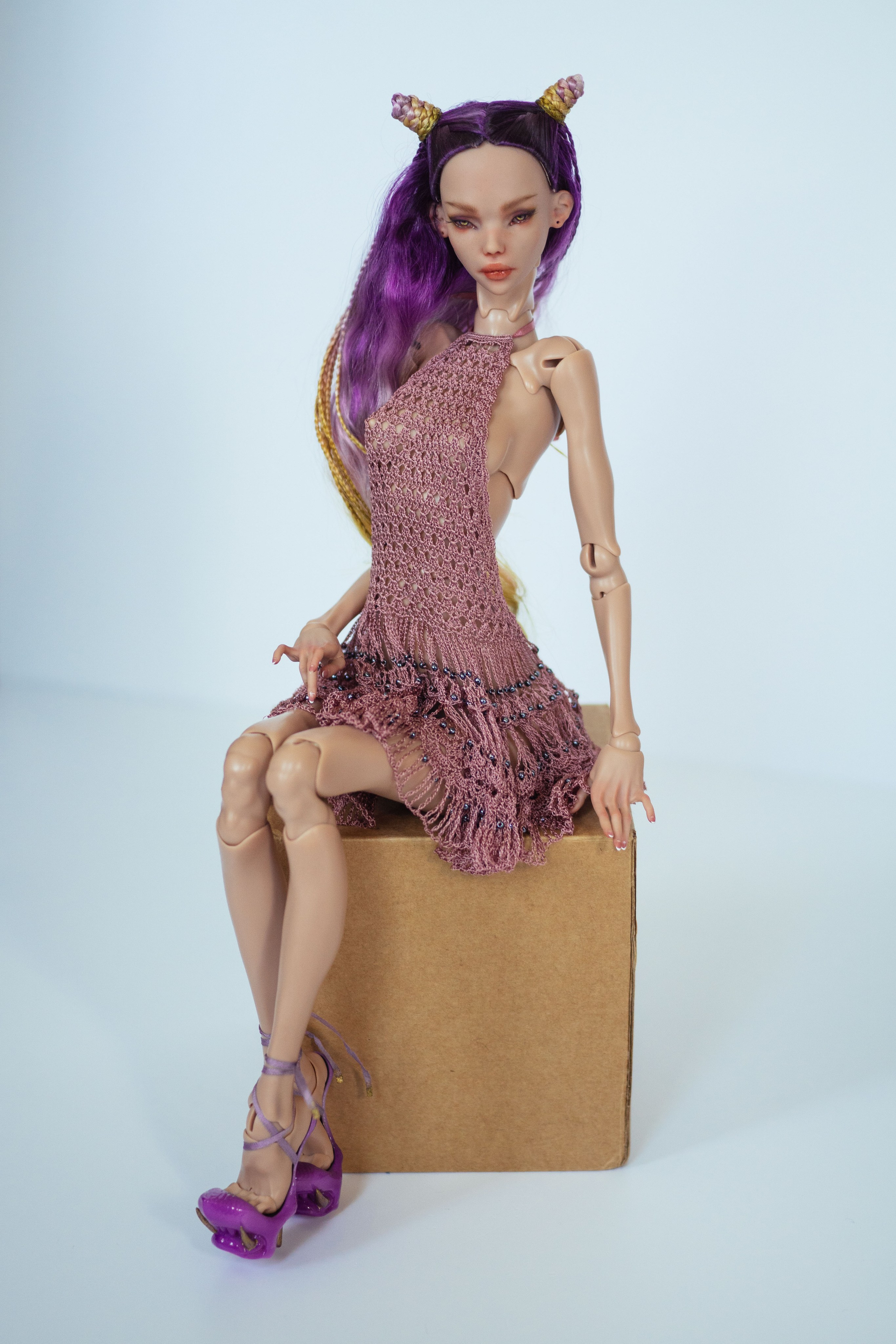 Ранние работы. Ombra di seta — вязаная одежда для BJD кукол из шёлка