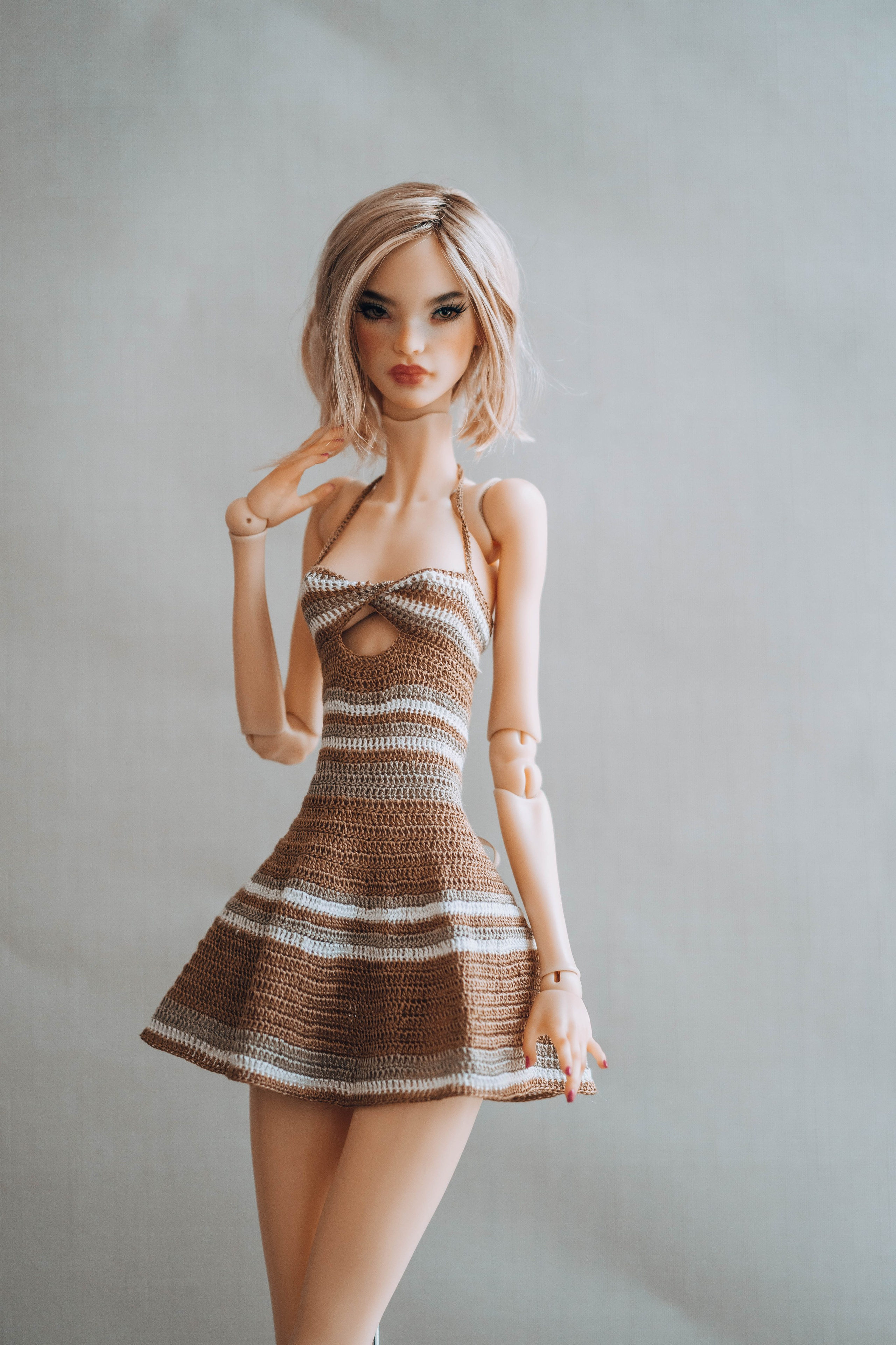 Ранние работы. Ombra di seta — вязаная одежда для BJD кукол из шёлка