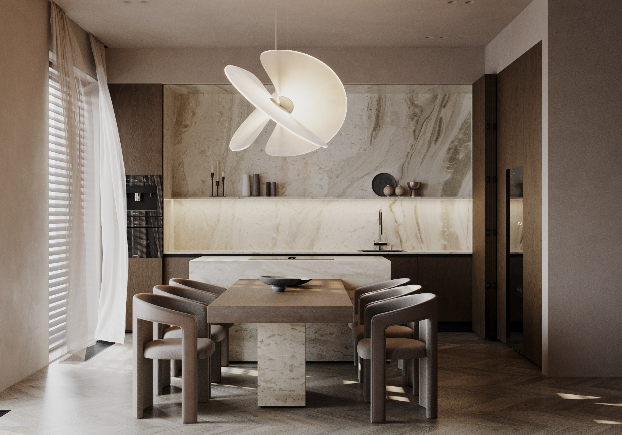 Кухня —гостиная ЖК Титул. Визуализатор Векшина Елена