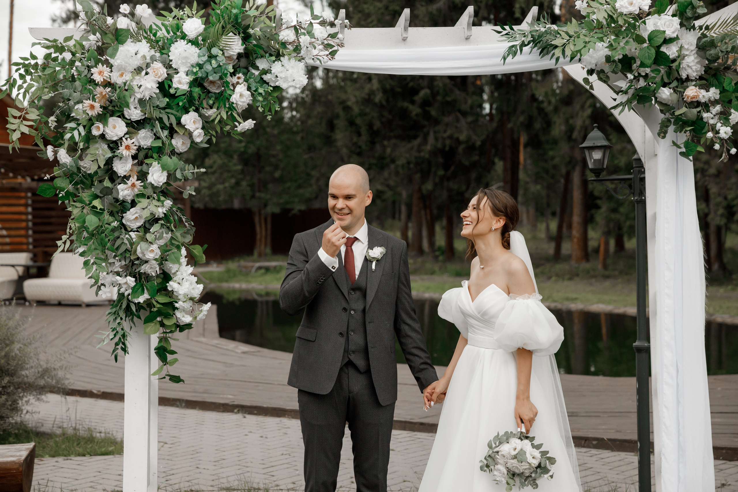 Полина и Дмитрий, загородный клуб «Барин», ЗАГС в г. Пушкино. Свадебный и репортажный фотограф (Москва, Королев и другие)