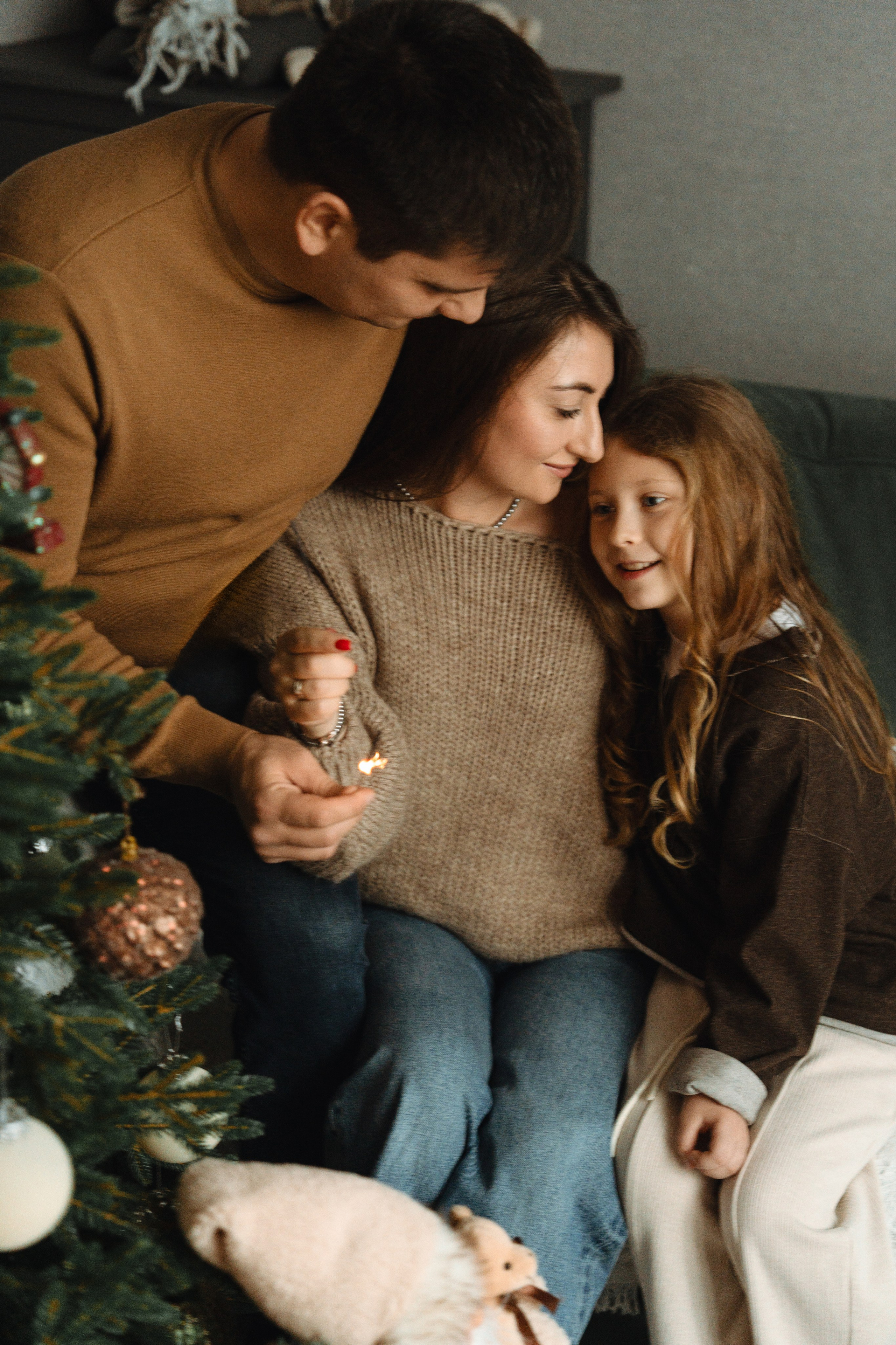 Новогодняя домашняя фотосессия Юна, Влад и Кирочка. Фотограф Москва. Екатерина Дударевич