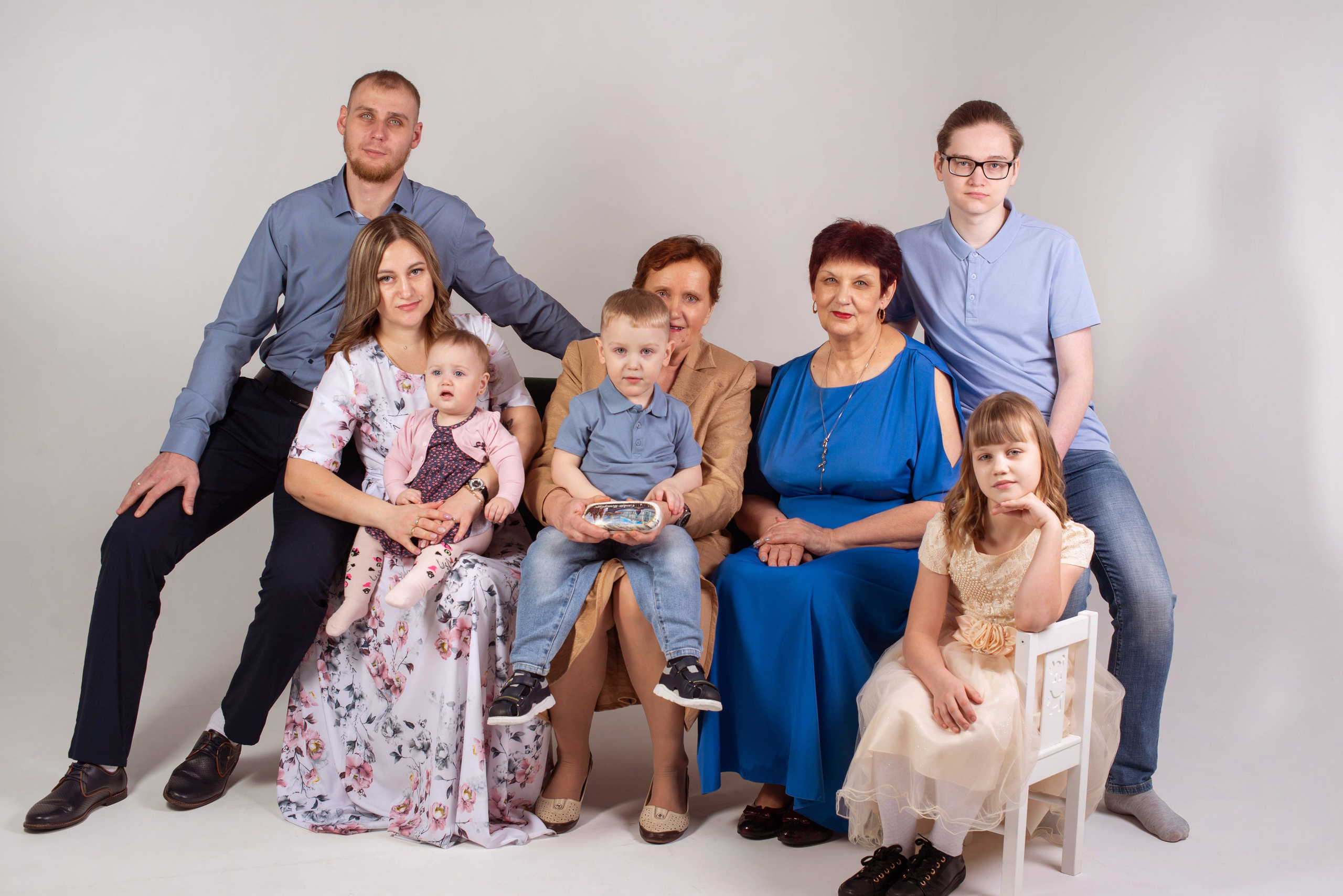 Съемки большой семьи. Семейный и детский фотограф в Юрге Альфия Опарина